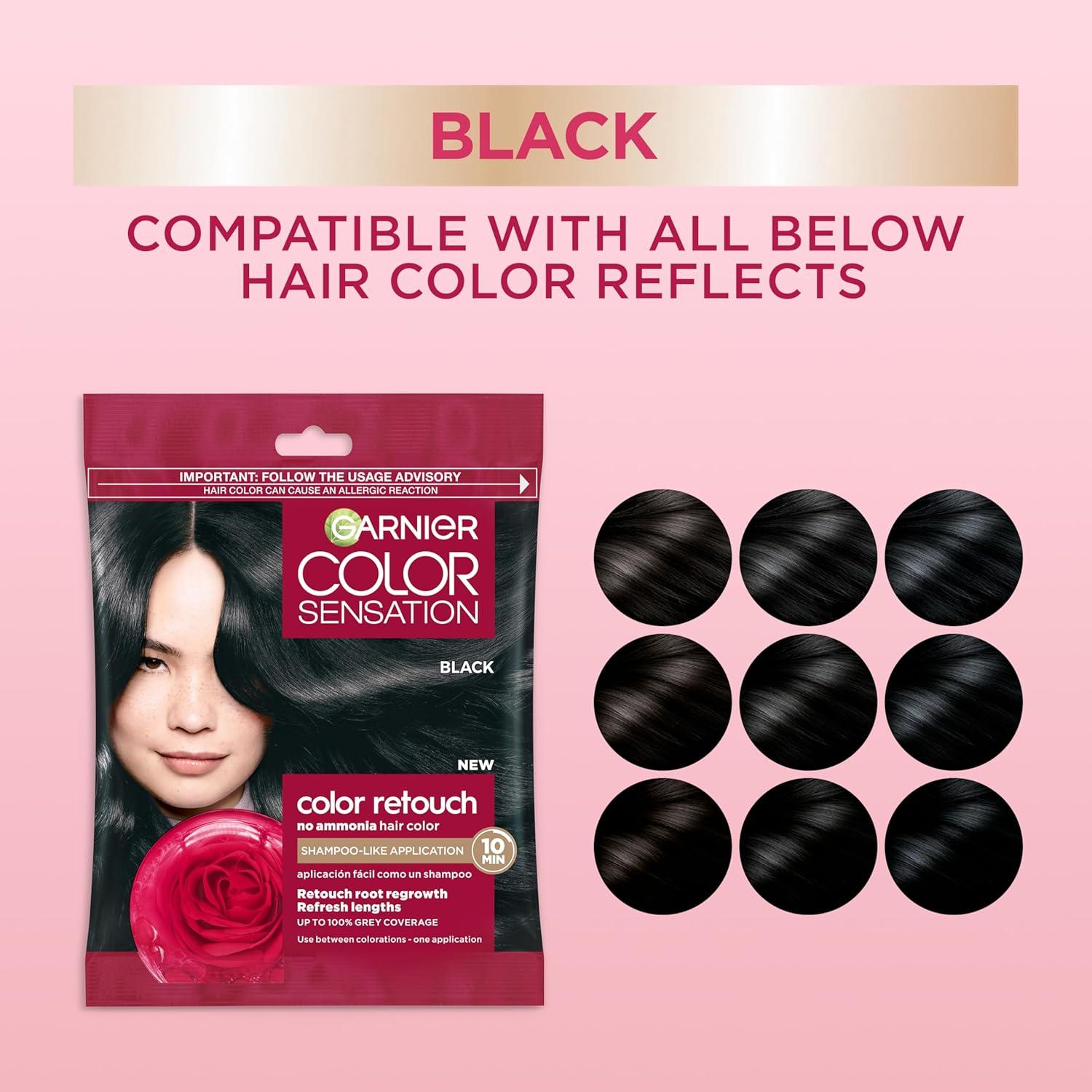 imageGarnier Color Sensation Color Retouch Demi Permanent Hair Dye for Roots with 100 Gray Coverage Red Hair Dye 66 Pack of 6Black