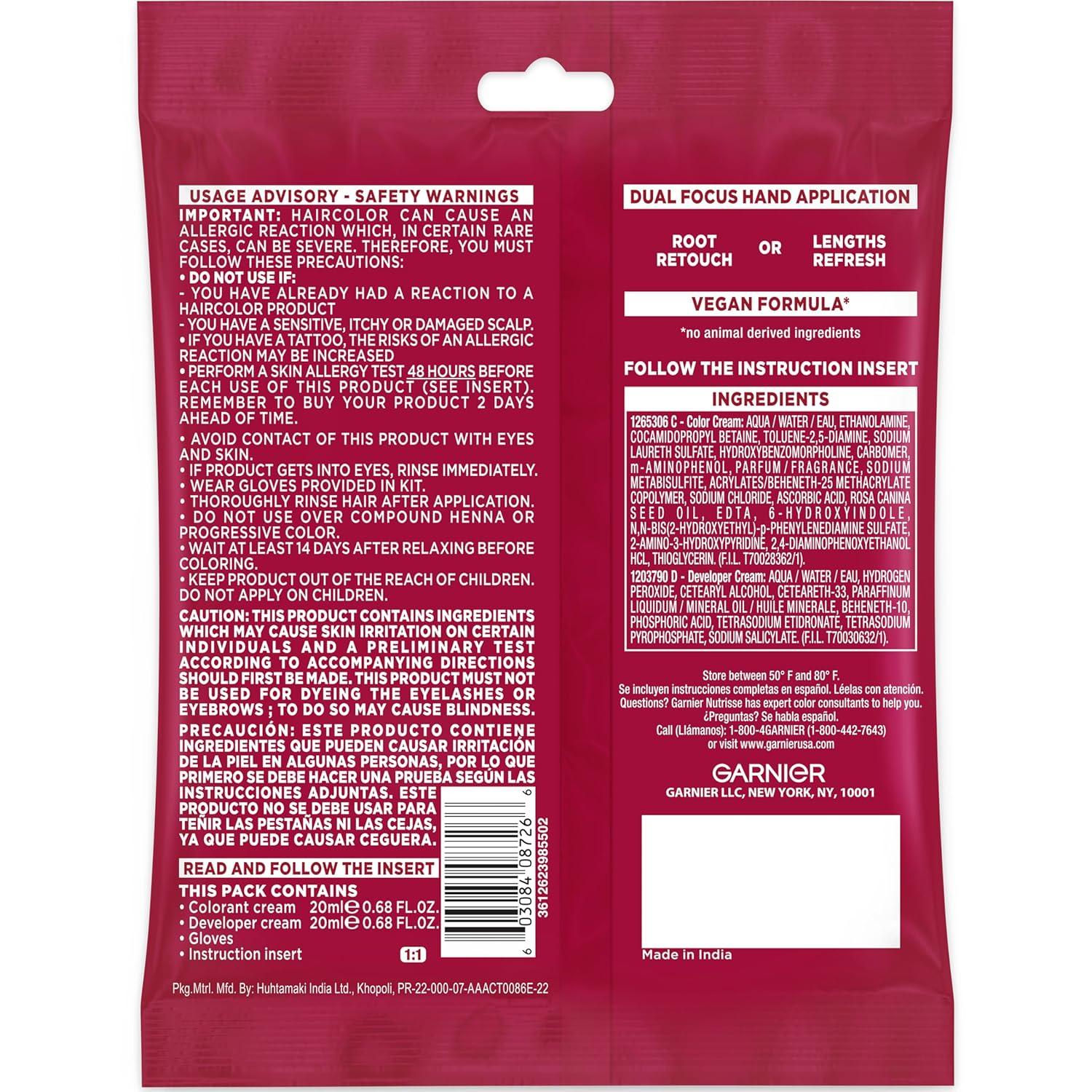 imageGarnier Color Sensation Color Retouch Demi Permanent Hair Dye for Roots with 100 Gray Coverage Red Hair Dye 66 Pack of 6Rich Brown