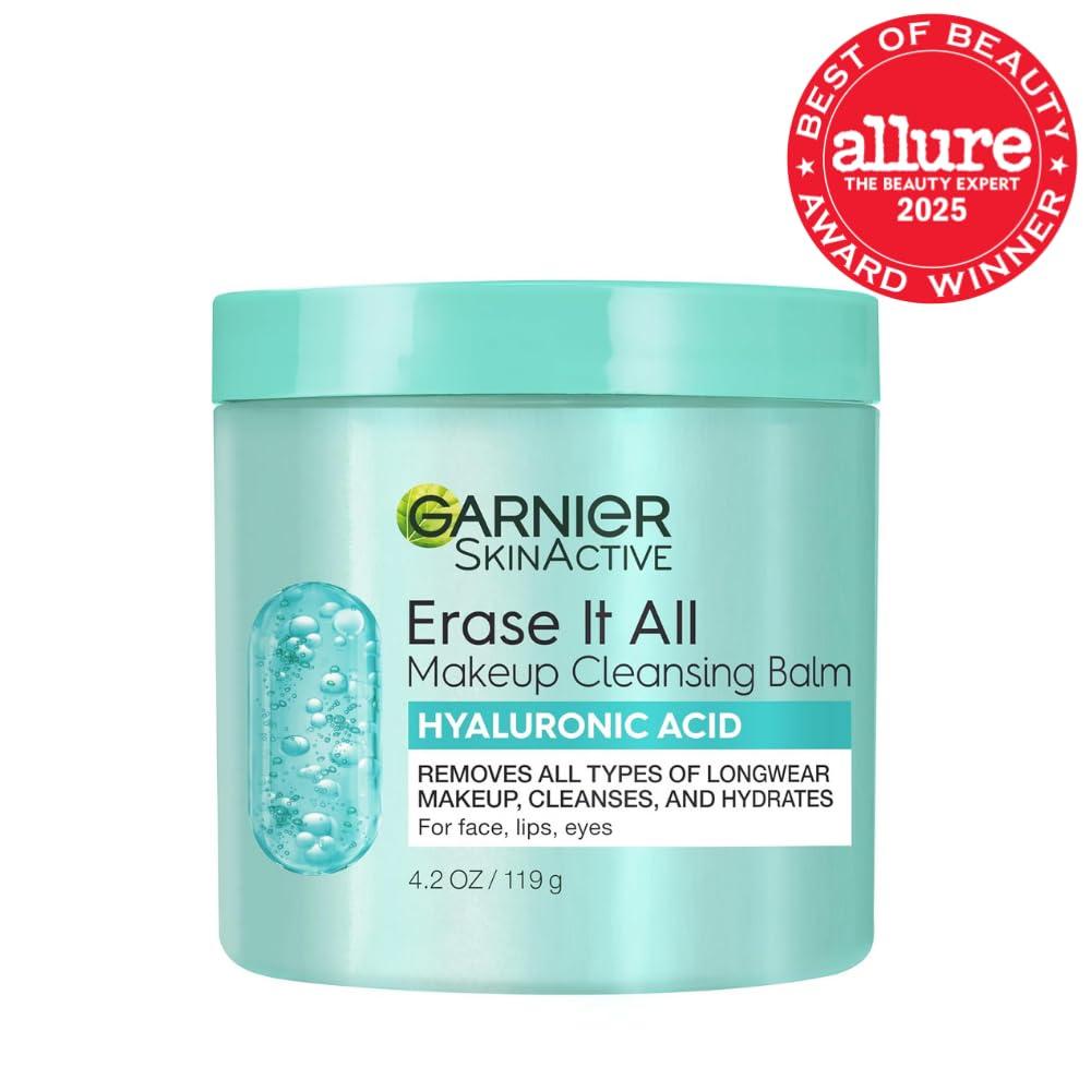 imageGarnier Erase It All Makeup Cleansing Balm with Hyaluronic Acid Replumping Facial Cleanser and Makeup Remover 42 Oz