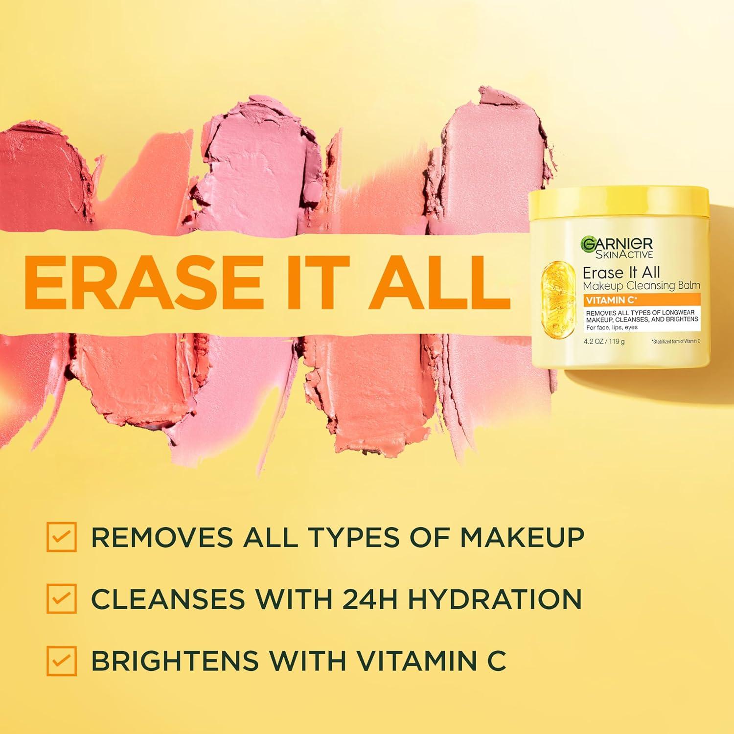 imageGarnier Erase It All Makeup Cleansing Balm with Vitamin C Brightening Facial Cleanser and Makeup Remover 42 Oz42 Ounce Pack of 1