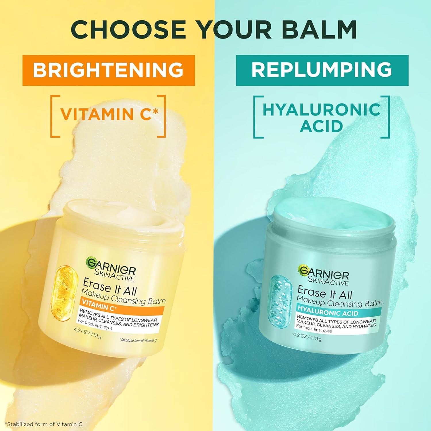 imageGarnier Erase It All Makeup Cleansing Balm with Vitamin C Brightening Facial Cleanser and Makeup Remover 42 Oz42 Ounce Pack of 1