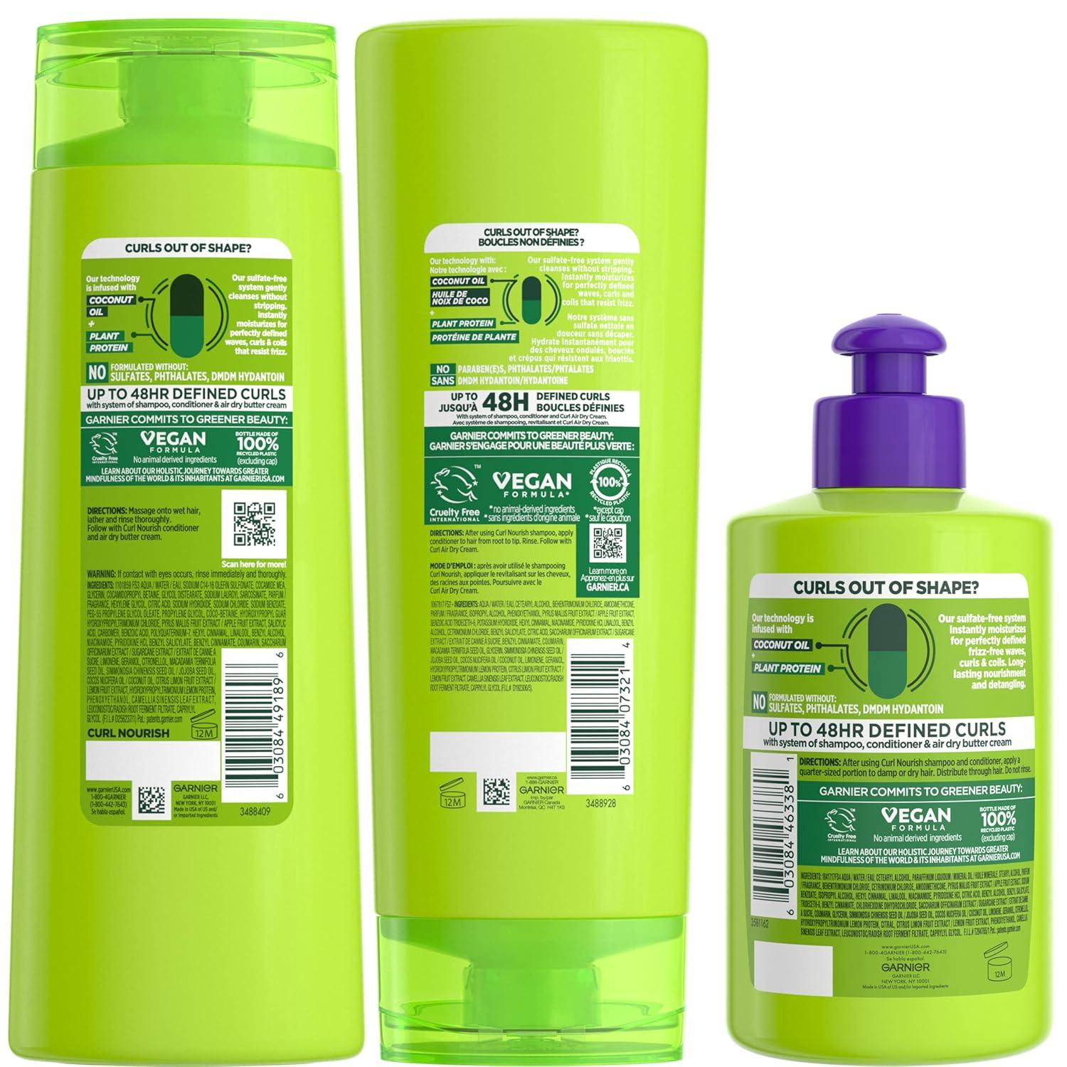 imageGarnier Fructis Curl Nourish Air Dry Cream Sulfate Free Defining Butter Leavein Conditioner 102 Fl Oz 2 Count Packaging May VaryArgan Oil Coconut
