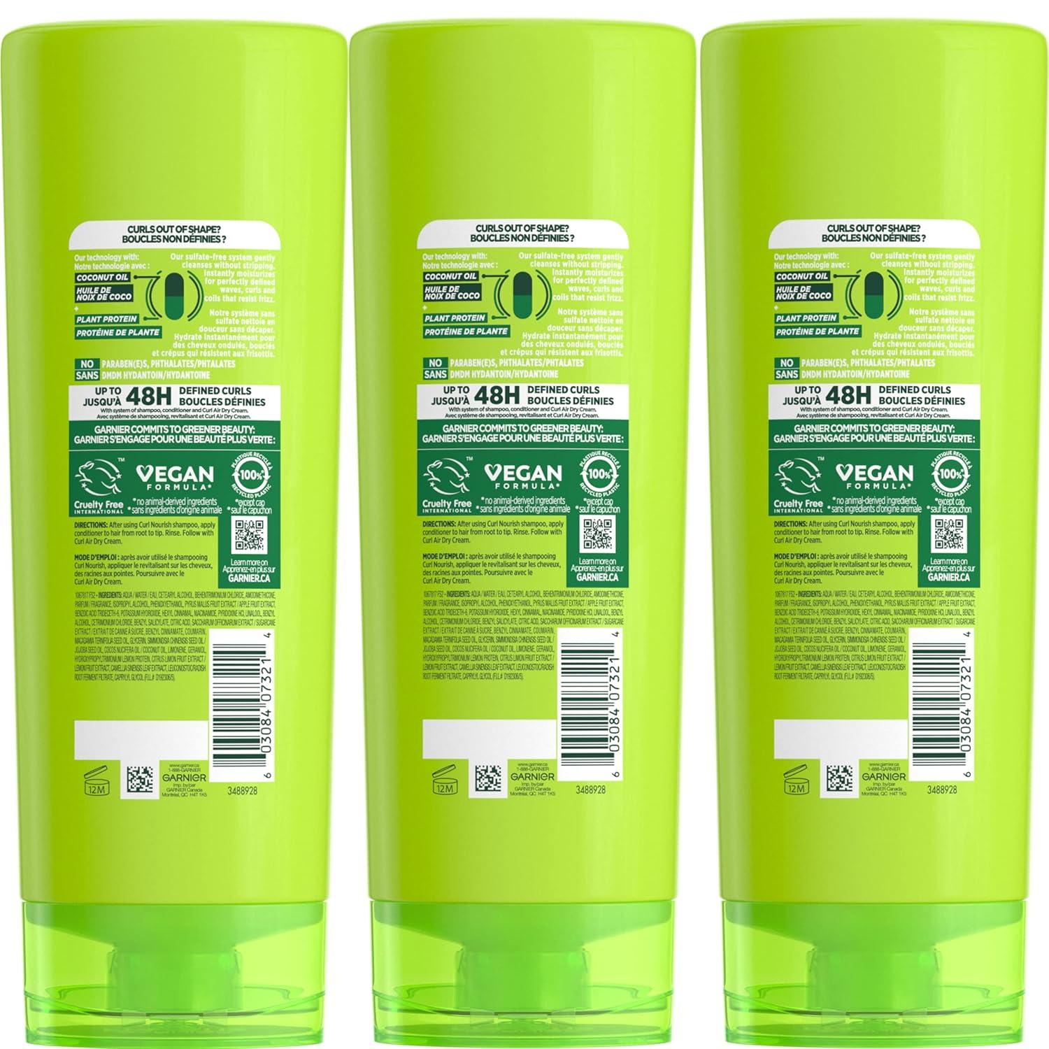 imageGarnier Fructis Curl Nourish Sulfate Free Moisturizing Conditioner 12 Fl Oz 3 Count Packaging May VaryCoconut