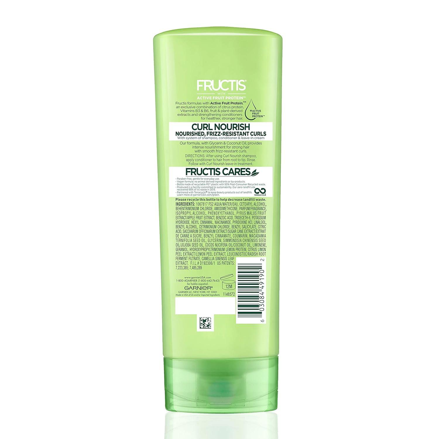imageGarnier Fructis Curl Nourish Sulfate Free Moisturizing Conditioner 12 Fl Oz 3 Count Packaging May VaryCurl Nourish