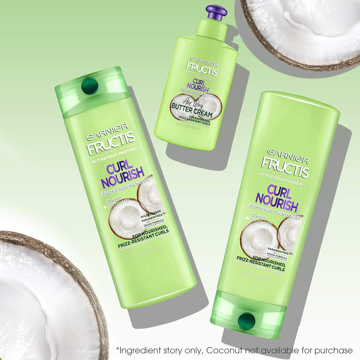 imageGarnier Fructis Curl Nourish Sulfate Free Moisturizing Conditioner 12 Fl Oz 3 Count Packaging May VaryCurl Nourish