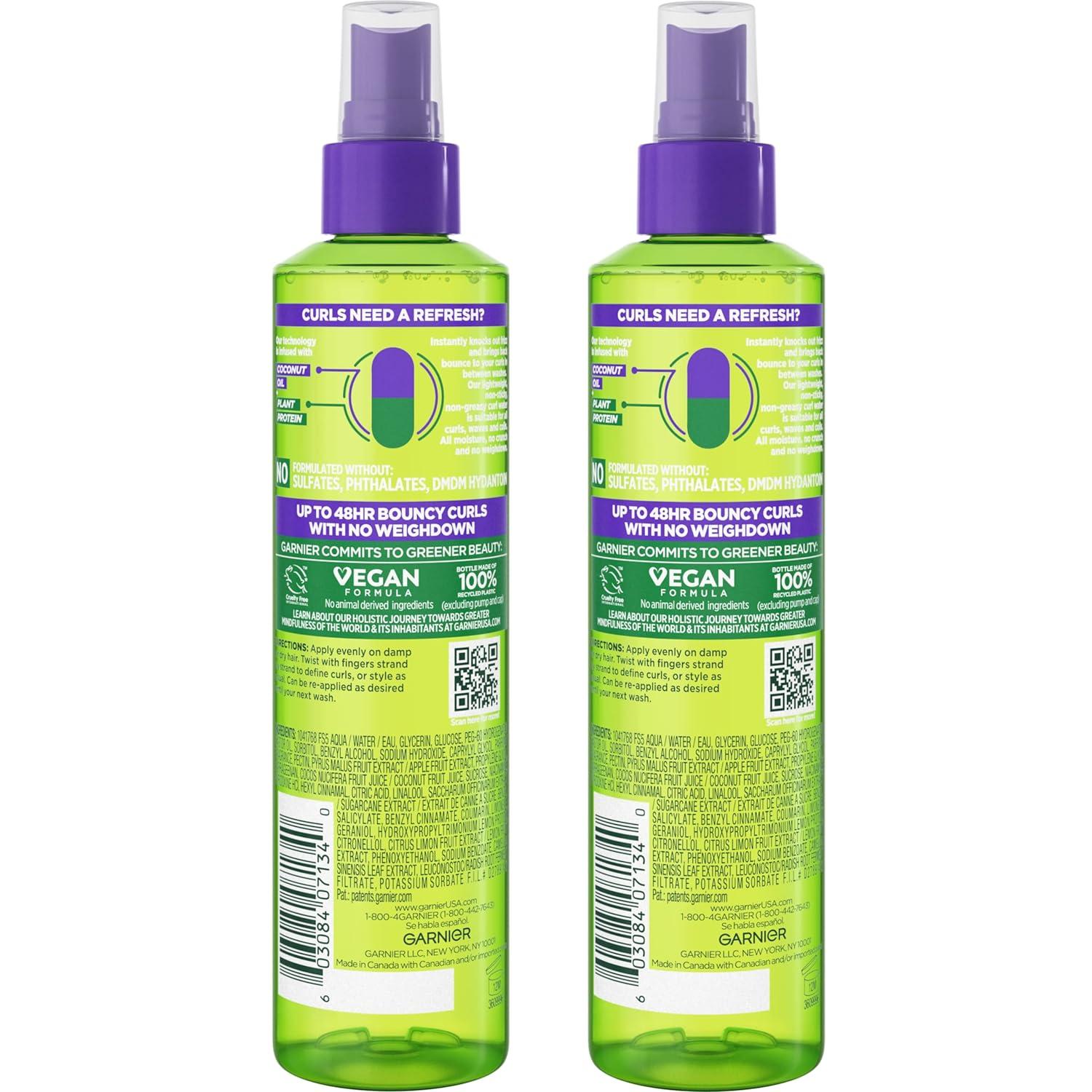imageGarnier Fructis Curl Refresher Reviving Water Spray Sulfate Free 85 Fl Oz 2 Count Packaging May VaryCoconut