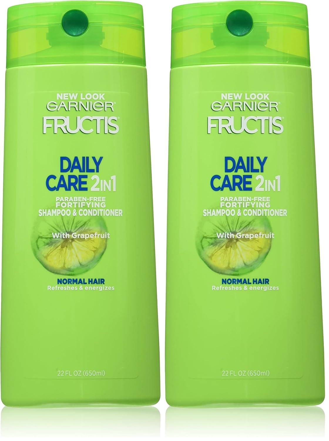 imageGarnier Fructis Fortifying 2in1 Shampoo and Conditioner for StrongerLooking Hair with Touchable Softness Daily Hair Care for Men and Women Vegan ParabenFree 22 Fl Oz 2 CountGrapefruit