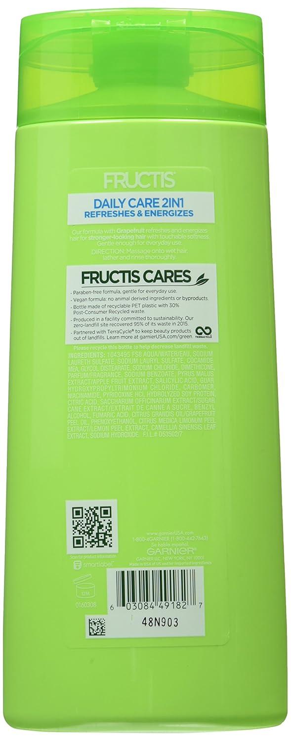imageGarnier Fructis Fortifying 2in1 Shampoo and Conditioner for StrongerLooking Hair with Touchable Softness Daily Hair Care for Men and Women Vegan ParabenFree 22 Fl Oz 2 CountGrapefruit