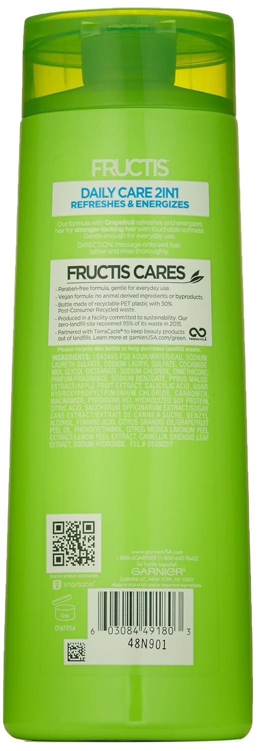 imageGarnier Fructis Fortifying 2in1 Shampoo and Conditioner for StrongerLooking Hair with Touchable Softness Daily Hair Care for Men and Women Vegan ParabenFree 22 Fl Oz 2 CountGrapefruit