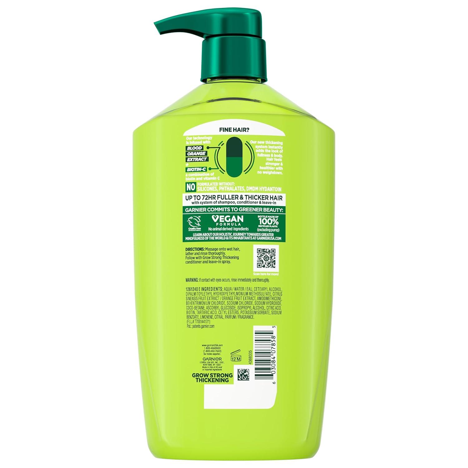 imageGarnier Fructis Grow Strong Thickening Conditioner for Fine Hair BiotinC 323 Fl Oz 1 Count Packaging May Vary