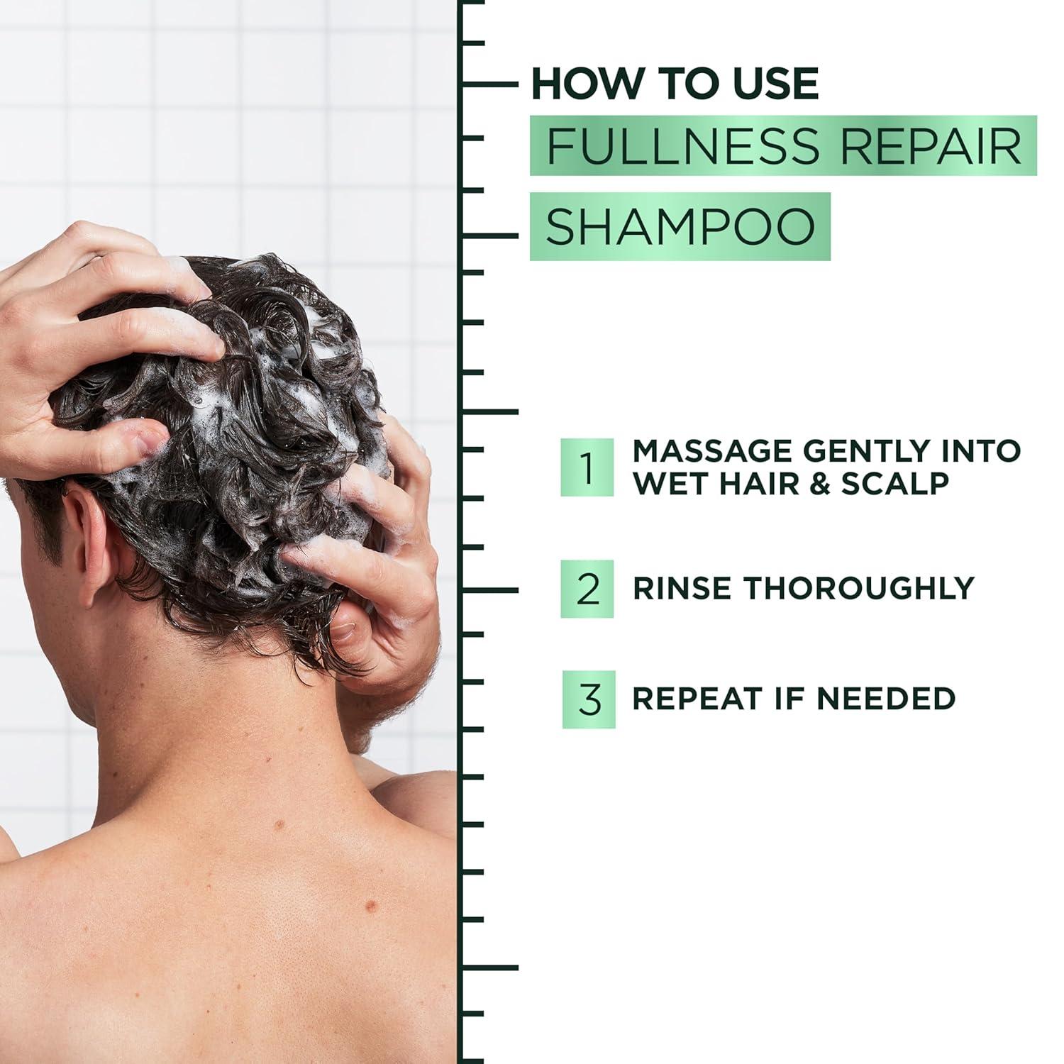 imageGarnier Fructis Hair Filler Fullness Repair Shampoo Volumizing Shampoo with Polypeptides and Hair Repair Complex for Thin Weak Split Ends 101 Fl Oz