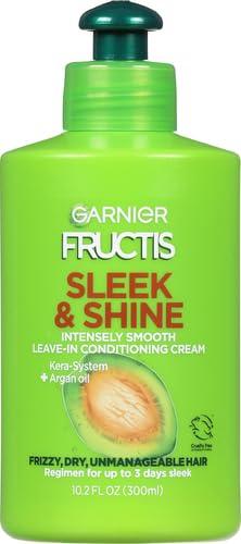 imageGarnier Fructis Sleek ampamp Shine LeaveIn Conditioning Cream for Frizzy Dry Hair Plant Keratin  Argan Oil 102 Fl Oz 1 Count Packaging May Vary102 Fl Oz Pack of 2
