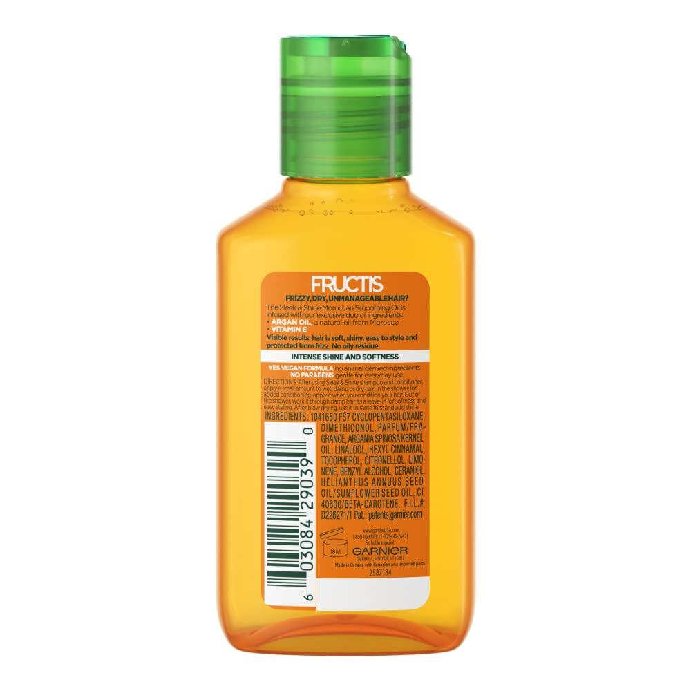 imageGarnier Fructis Sleek ampamp Shine Moroccan Sleek Smoothing Oil for Frizzy Dry Hair Argan Oil 375 Fl Oz 2 Count Packaging May VaryArgan Oil