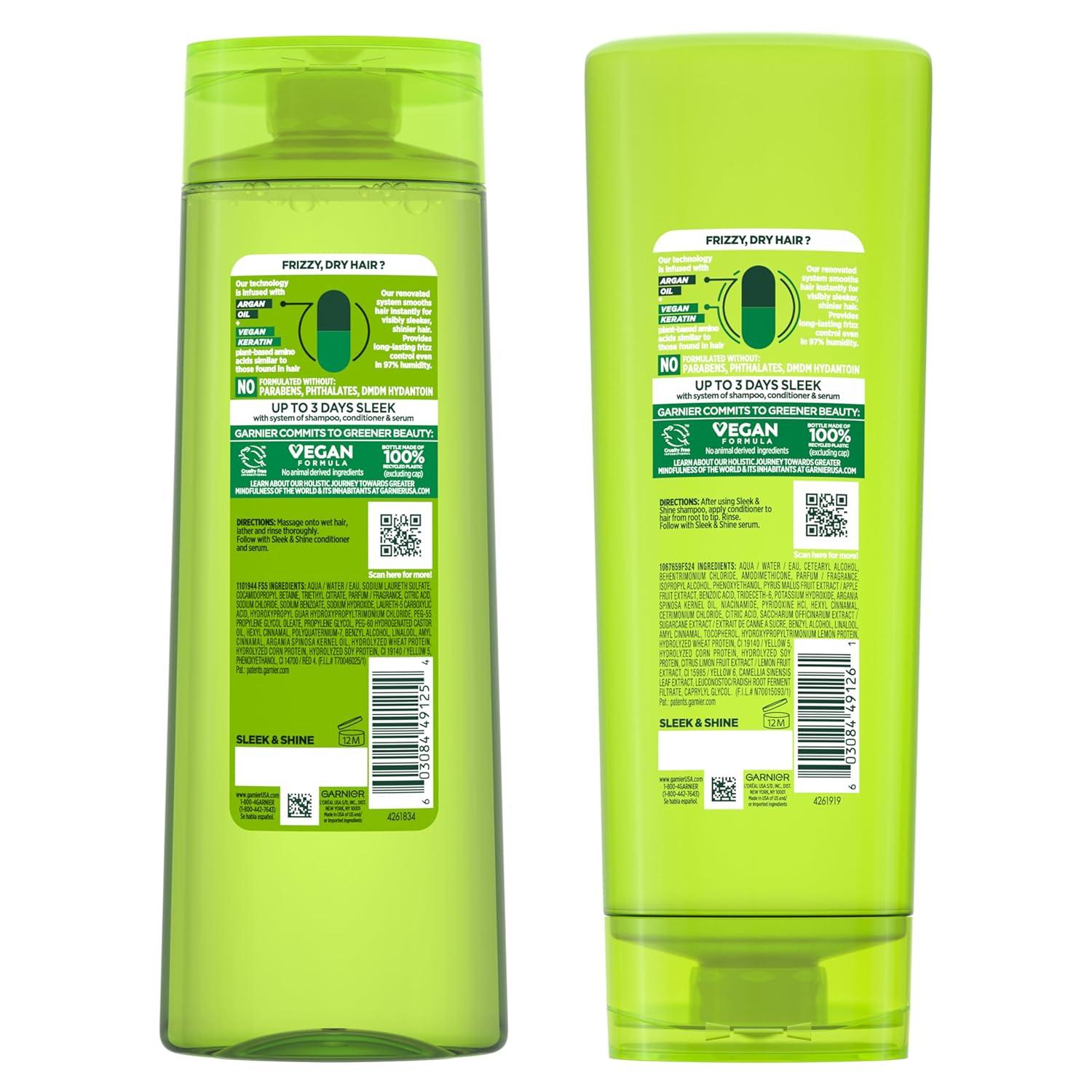 imageGarnier Fructis Sleek ampamp Shine Shampoo 22 Fl Oz  Conditioner 21 Fl Oz Set for Frizzy Dry Hair Plant Keratin  Argan Oil 2 Items 1 Kit Packaging May Vary215 Fl Oz Pack of 2