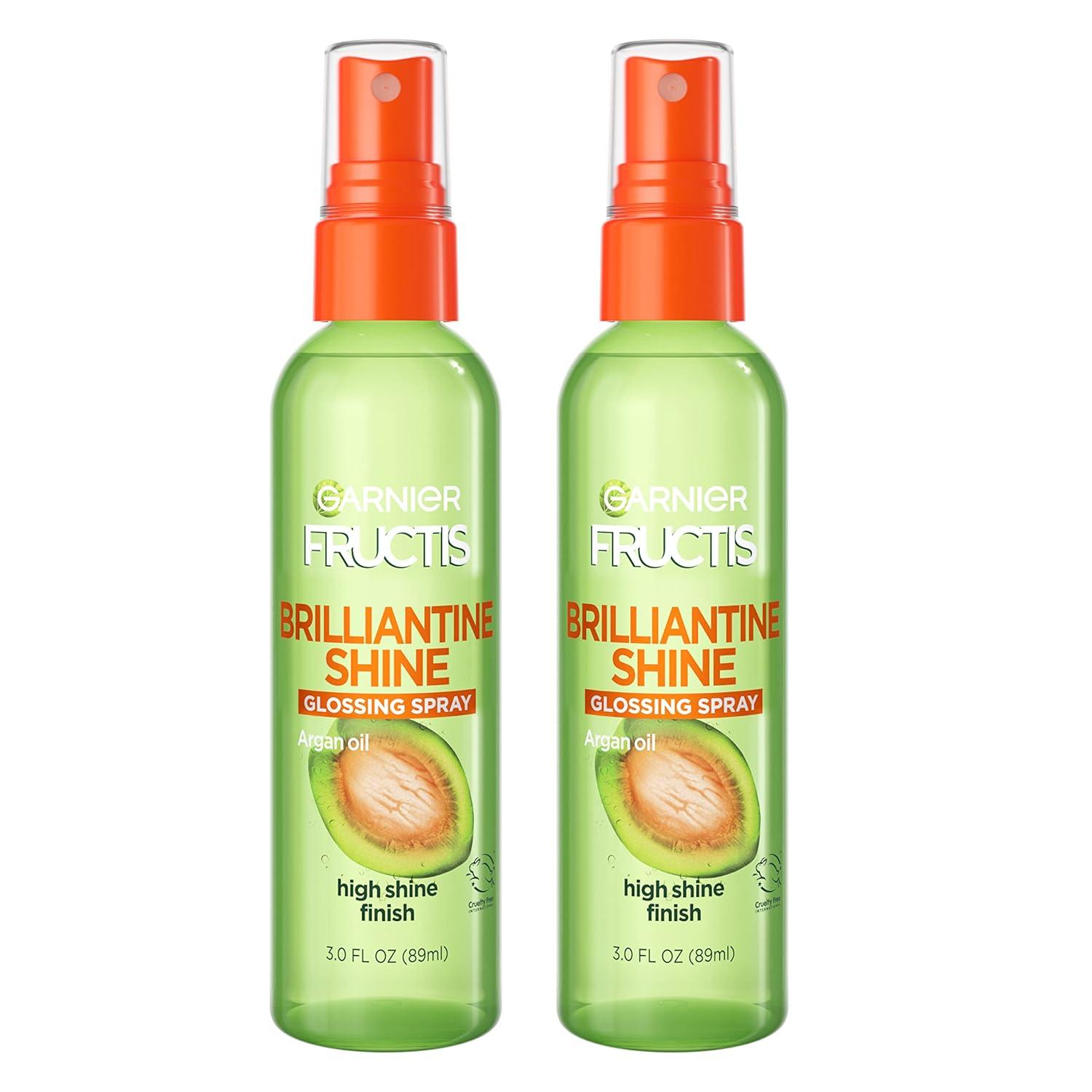 imageGarnier Fructis Style Brilliantine Shine Glossing Spray for High Shine Finish Argan Oil 3 Fl Oz 3 Count Packaging May VaryUnscented