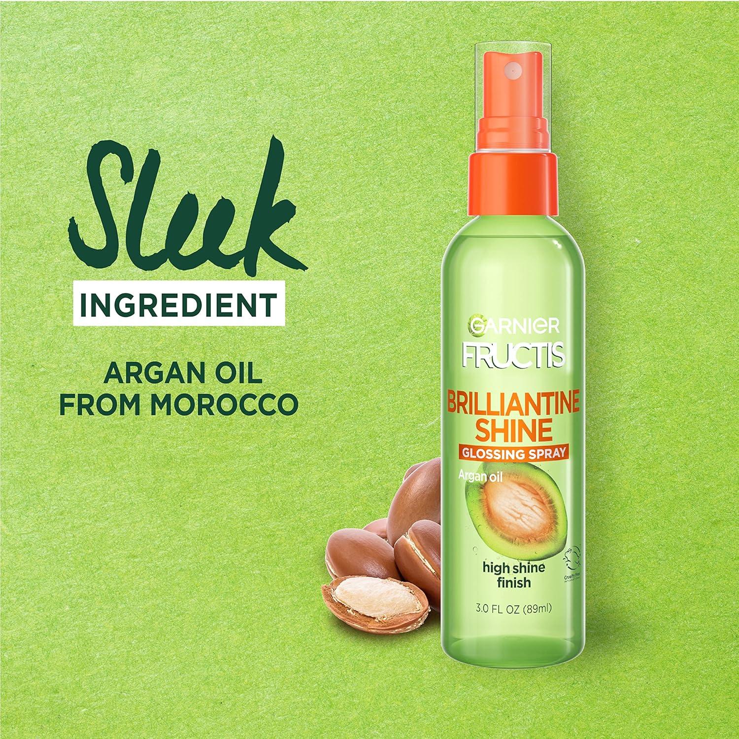 imageGarnier Fructis Style Brilliantine Shine Glossing Spray for High Shine Finish Argan Oil 3 Fl Oz 3 Count Packaging May VaryUnscented