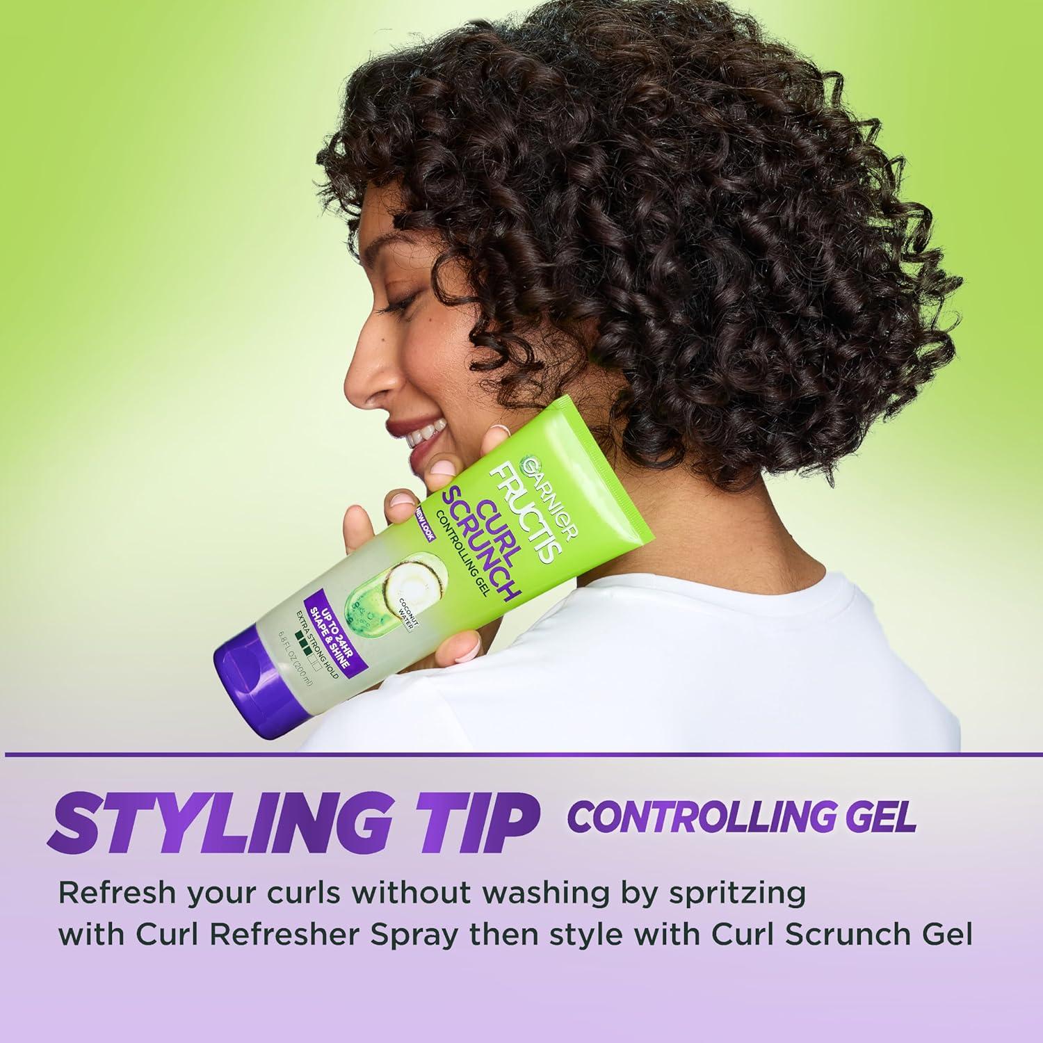 imageGarnier Fructis Style Curl Scrunch Controlling Gel for Shape ampamp Shine 68 Fl Oz 3 Count Packaging May VaryCoconut