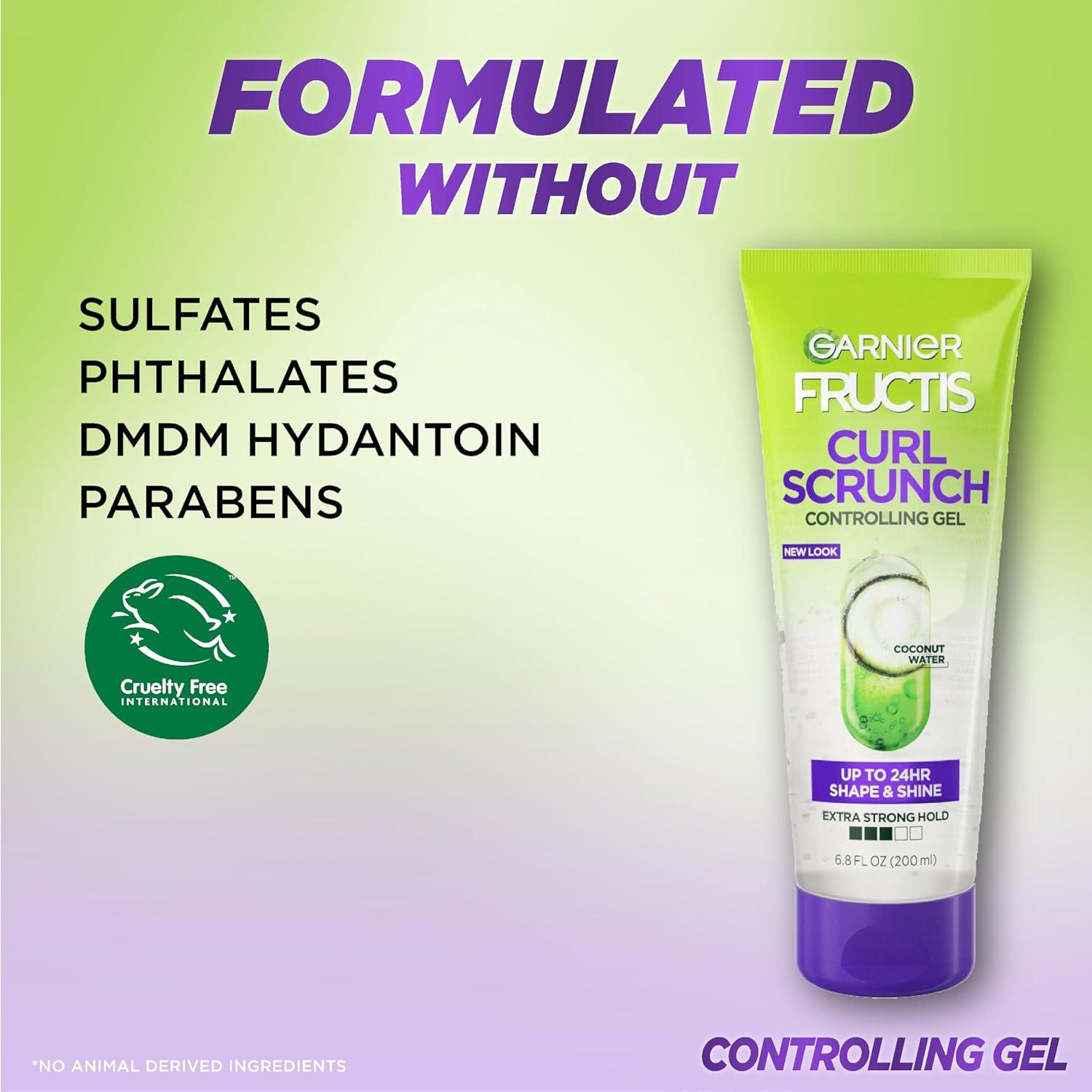 imageGarnier Fructis Style Curl Scrunch Controlling Gel for Shape ampamp Shine 68 Fl Oz 3 Count Packaging May VaryCoconut