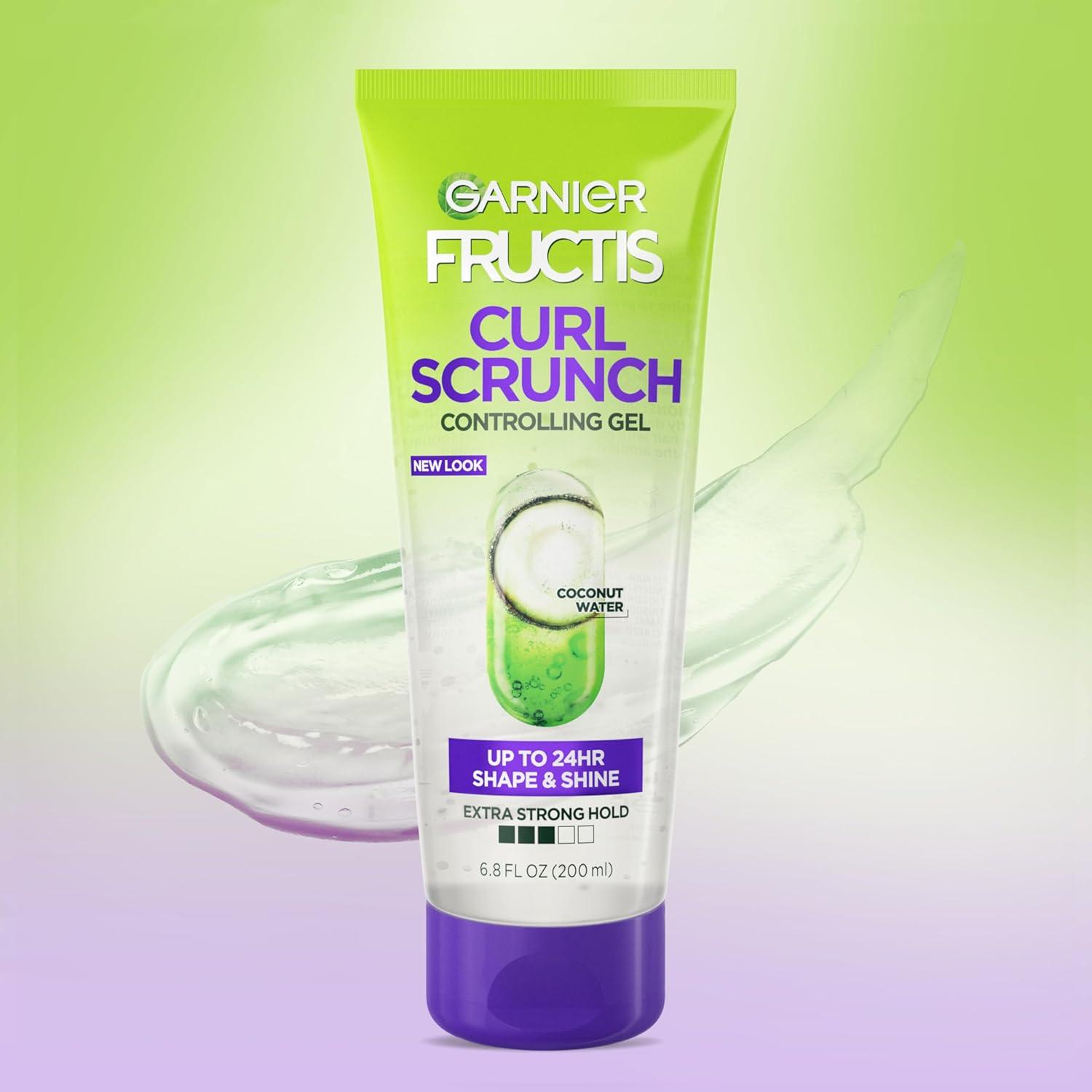 imageGarnier Fructis Style Curl Scrunch Controlling Gel for Shape ampamp Shine 68 Fl Oz 3 Count Packaging May VaryCoconut