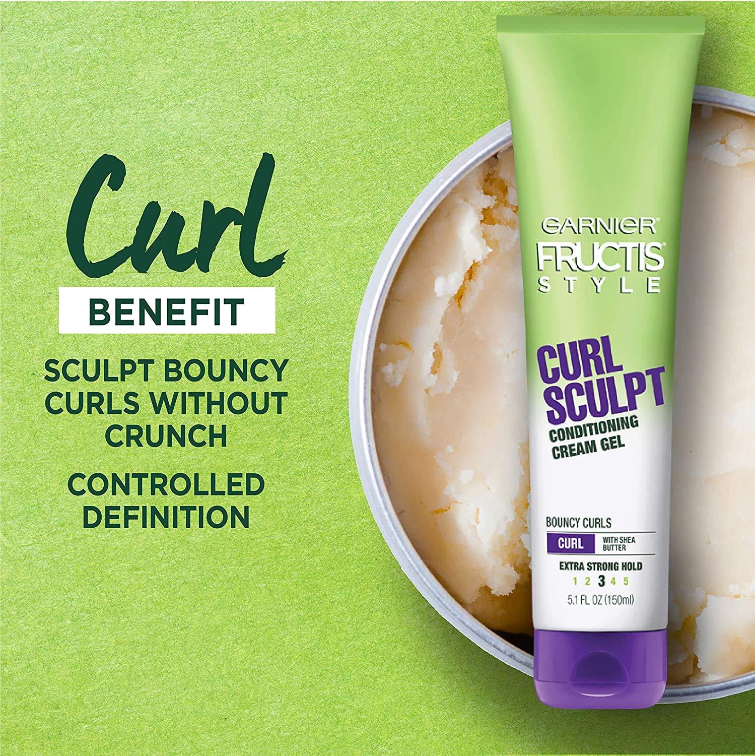 imageGarnier Fructis Style Curl Sculpt Conditioning Cream Gel for Bounce ampamp Moisture 51 Fl Oz 1 Count Packaging May VaryCoconut
