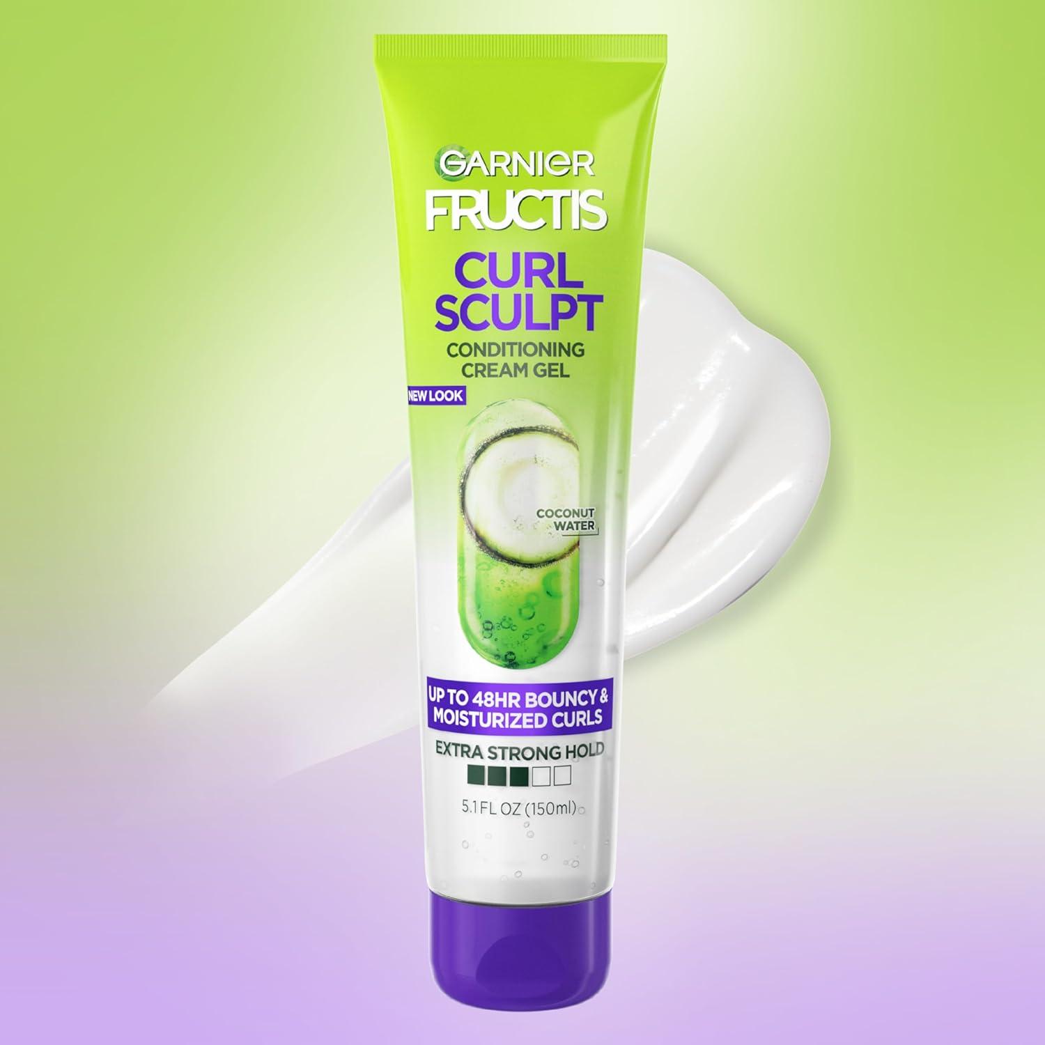 imageGarnier Fructis Style Curl Sculpt Conditioning Cream Gel for Bounce ampamp Moisture 51 Fl Oz 1 Count Packaging May VaryMango