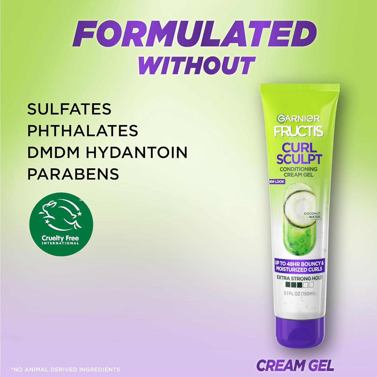 imageGarnier Fructis Style Curl Sculpt Conditioning Cream Gel for Bounce ampamp Moisture 51 Fl Oz 1 Count Packaging May VaryMango