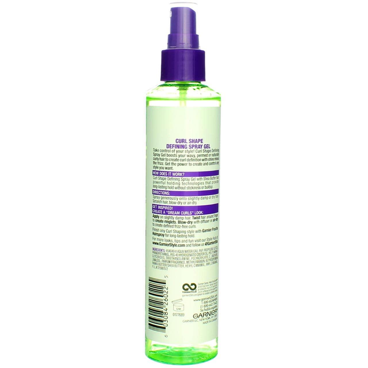 imageGarnier Fructis Style Curl Shape Defining Spray Gel for No Frizz 85 Fl Oz 3 Count Packaging May VaryShea Butter
