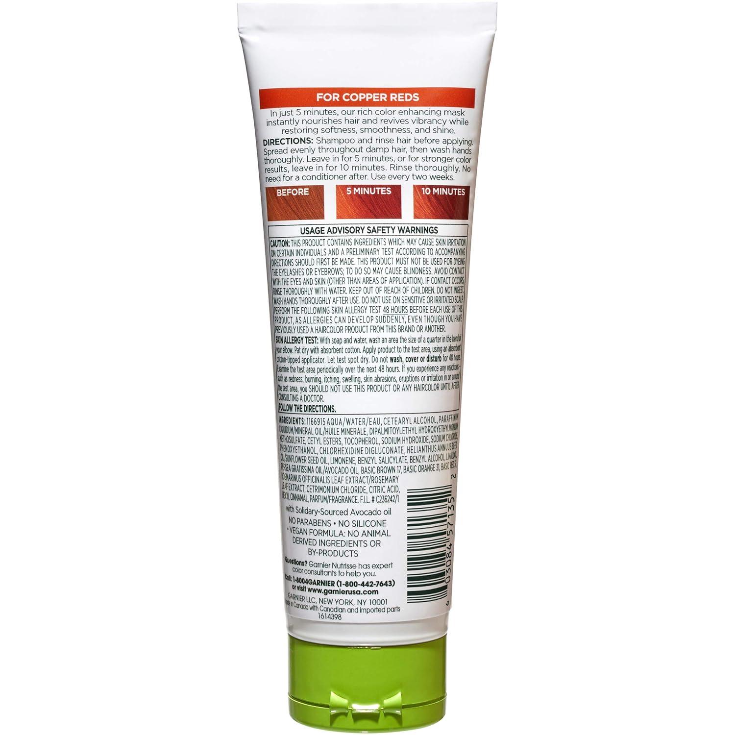 imageGarnier Hair Color Nutrisse Color Reviver 5 MIN Color Mask Vibrant Red for Color Treated Hair to Nourish ampamp Revives Vibrancy For Auburn Reds 42 Fl Oz 2 Count Packaging May VaryVibrant Copper