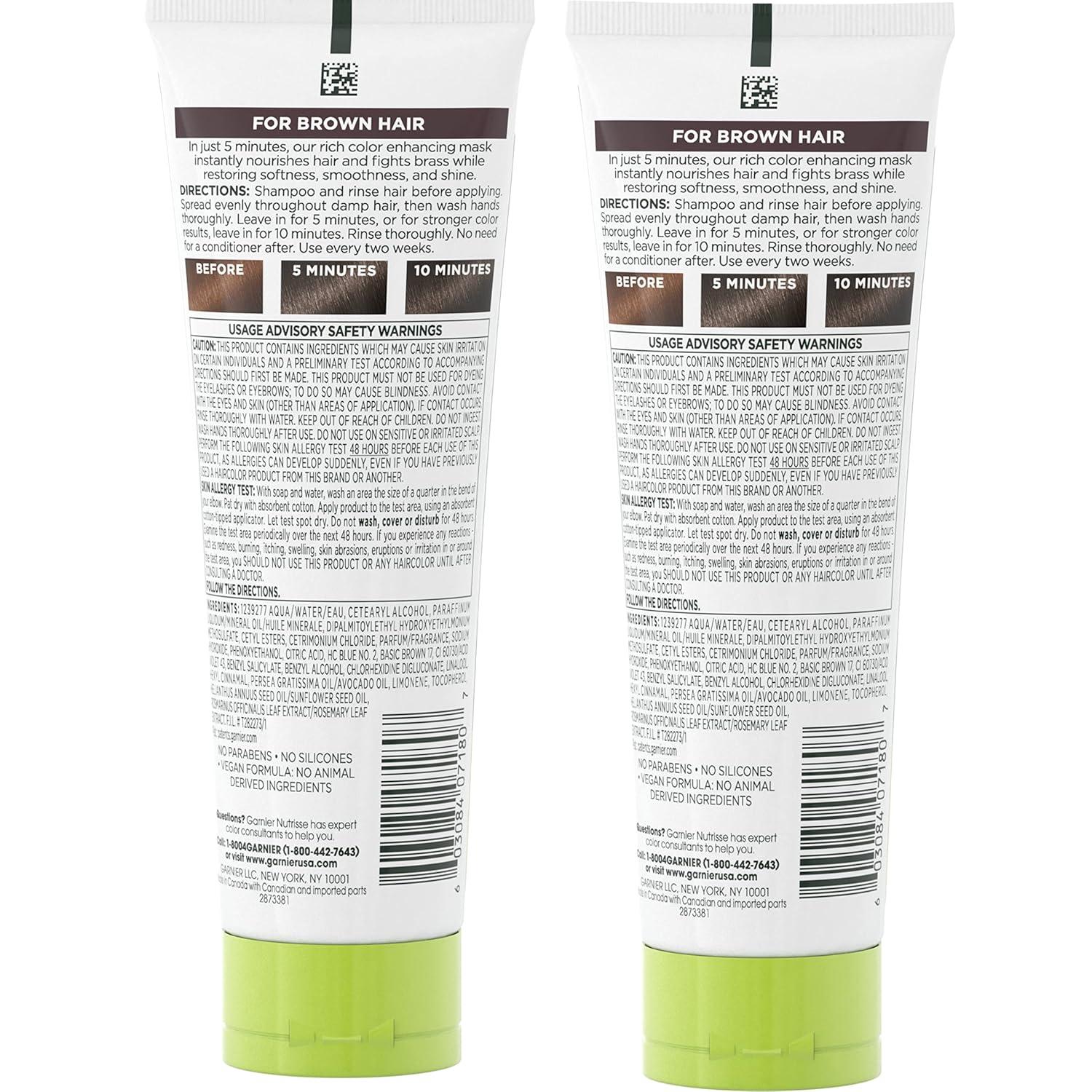 imageGarnier Hair Color Nutrisse Color Reviver 5 MIN Color Mask Vibrant Red for Color Treated Hair to Nourish ampamp Revives Vibrancy For Auburn Reds 42 Fl Oz 2 Count Packaging May VaryCool Brown