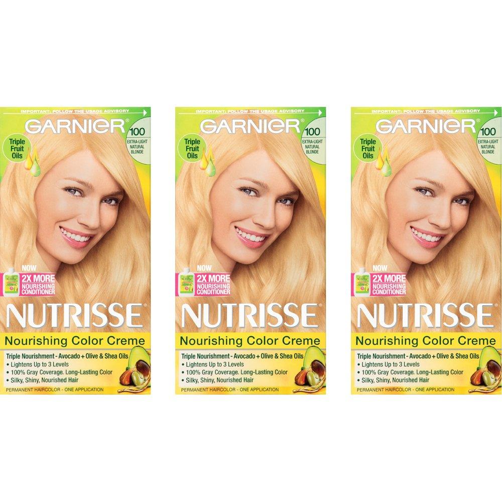 imageGarnier Hair Color Nutrisse Nourishing Creme 30 Darkest Brown Sweet Cola Permanent Hair Dye 2 Count Packaging May Vary100 ExtraLight Natural Blonde Chamomile