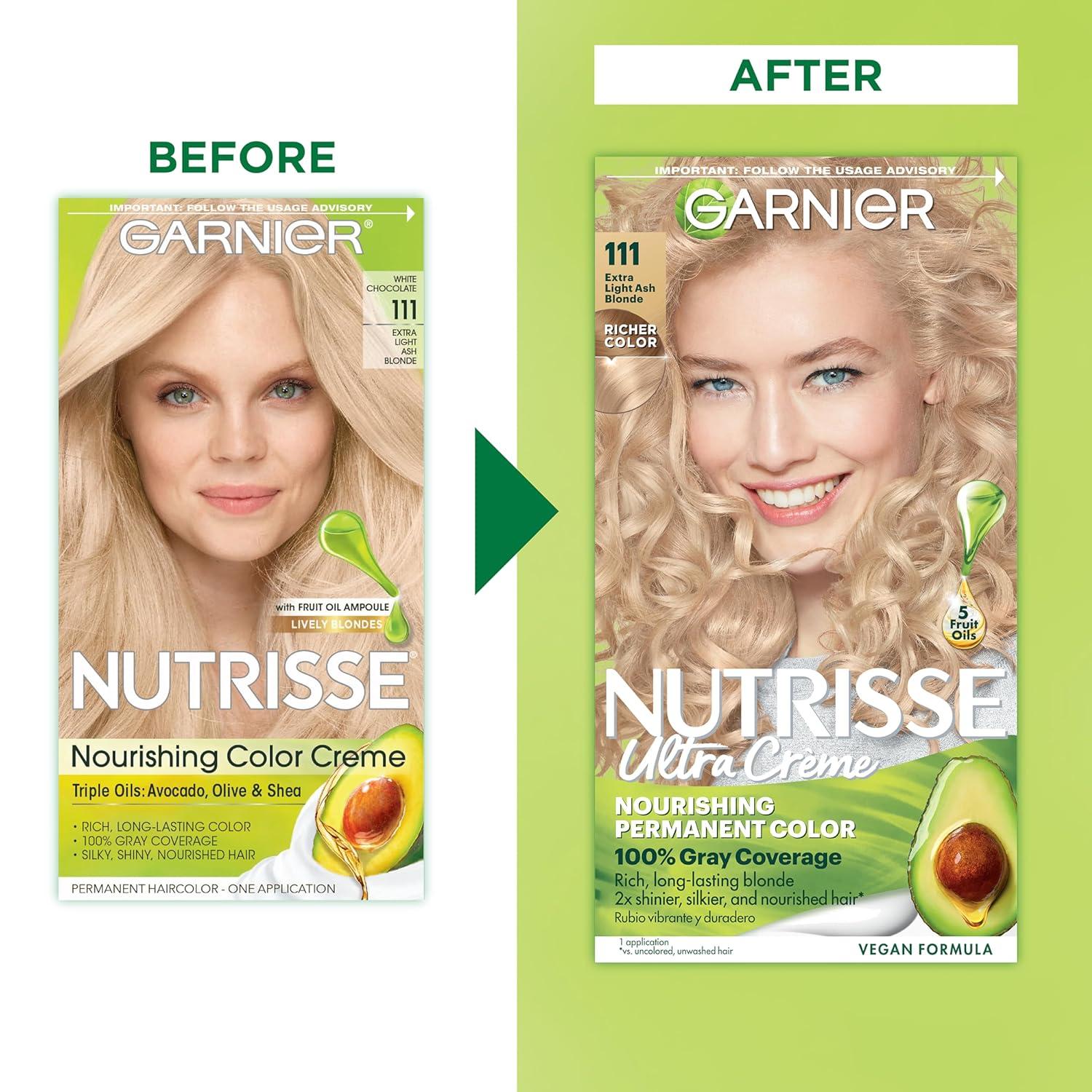 imageGarnier Hair Color Nutrisse Nourishing Creme 30 Darkest Brown Sweet Cola Permanent Hair Dye 2 Count Packaging May Vary111 ExtraLight Blonde White Chocolate
