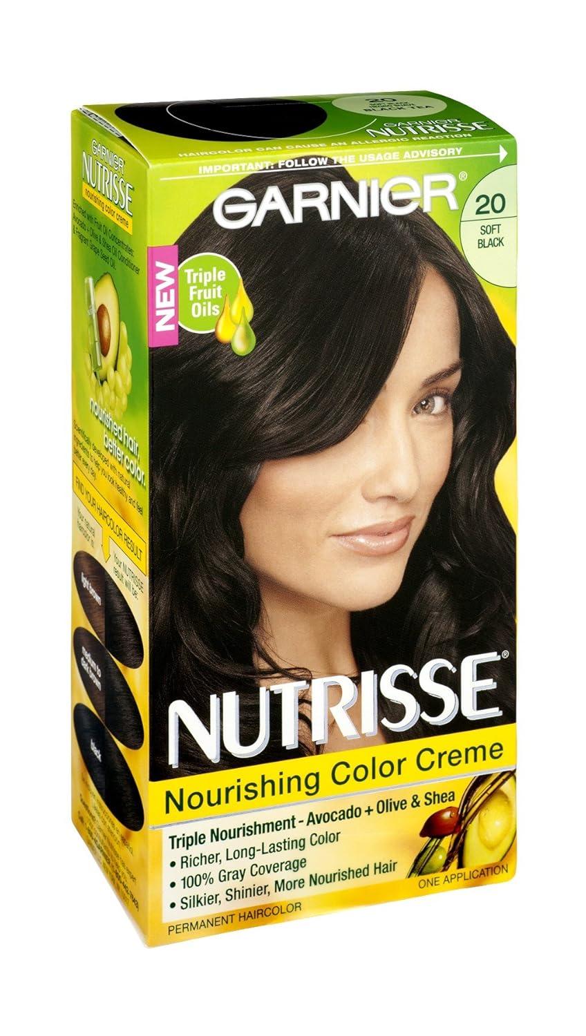 imageGarnier Hair Color Nutrisse Nourishing Creme 30 Darkest Brown Sweet Cola Permanent Hair Dye 2 Count Packaging May Vary20 Soft Black