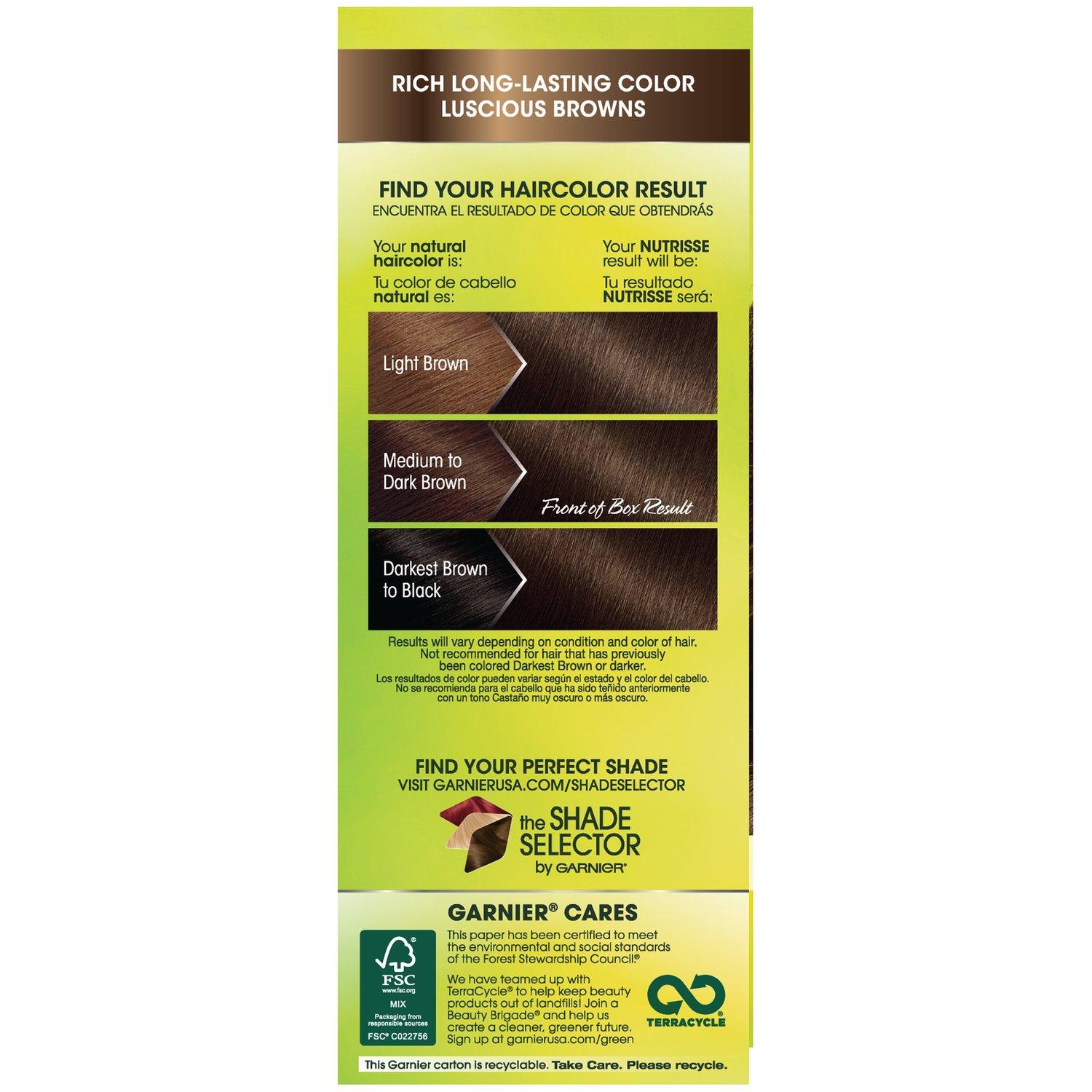 imageGarnier Hair Color Nutrisse Nourishing Creme 30 Darkest Brown Sweet Cola Permanent Hair Dye 2 Count Packaging May Vary41 Dark Nude Brown Iced Coffee