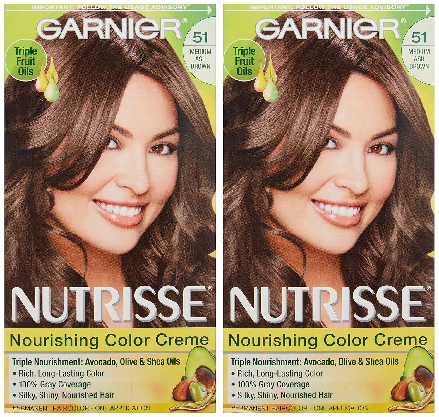 imageGarnier Hair Color Nutrisse Nourishing Creme 30 Darkest Brown Sweet Cola Permanent Hair Dye 2 Count Packaging May Vary51 Medium Ash Brown