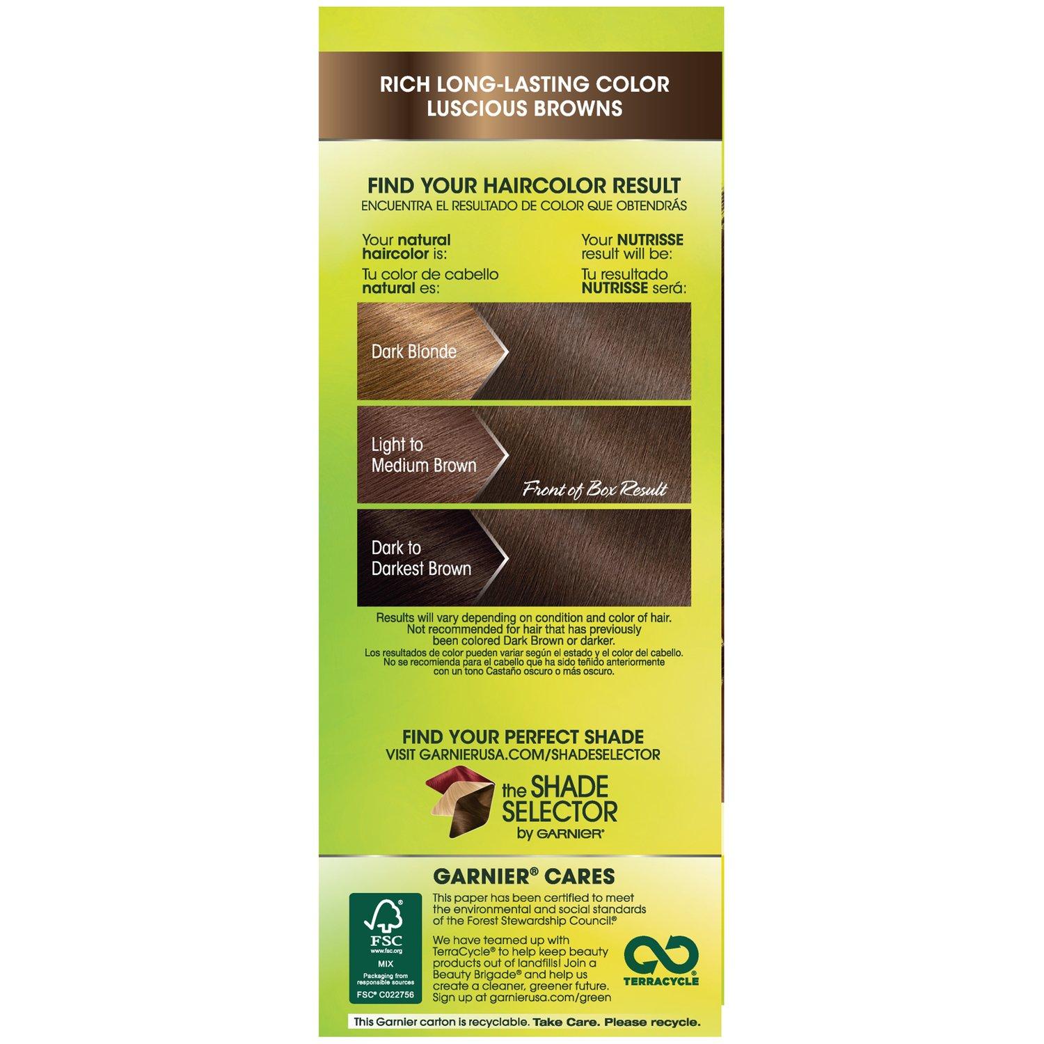 imageGarnier Hair Color Nutrisse Nourishing Creme 30 Darkest Brown Sweet Cola Permanent Hair Dye 2 Count Packaging May Vary51 Medium Ash Brown Cool Tea