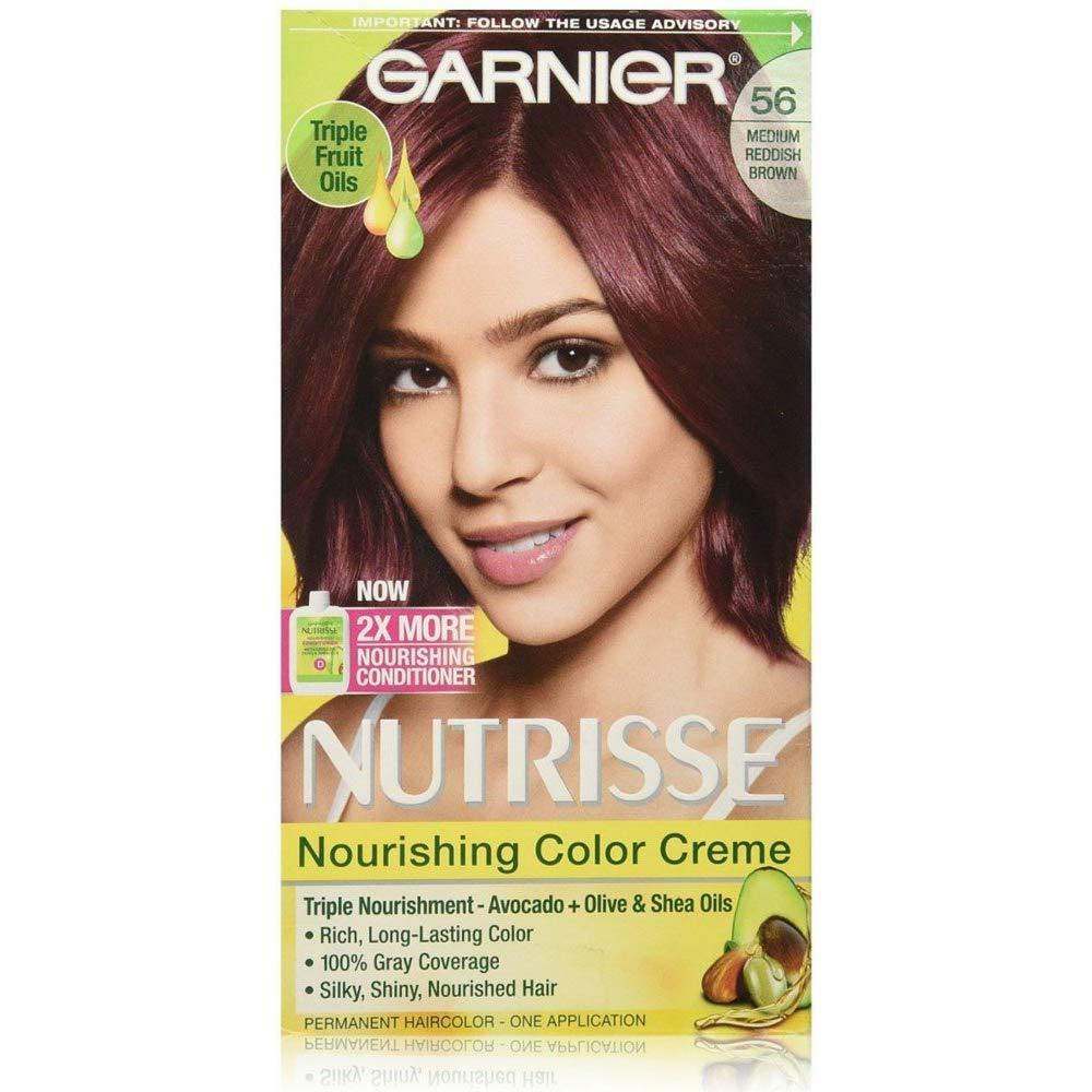 imageGarnier Hair Color Nutrisse Nourishing Creme 30 Darkest Brown Sweet Cola Permanent Hair Dye 2 Count Packaging May Vary56 Medium Reddish Brown