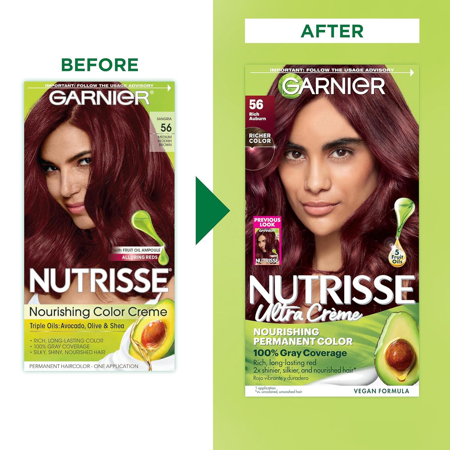 imageGarnier Hair Color Nutrisse Nourishing Creme 30 Darkest Brown Sweet Cola Permanent Hair Dye 2 Count Packaging May Vary56 Medium Reddish Brown Sangria