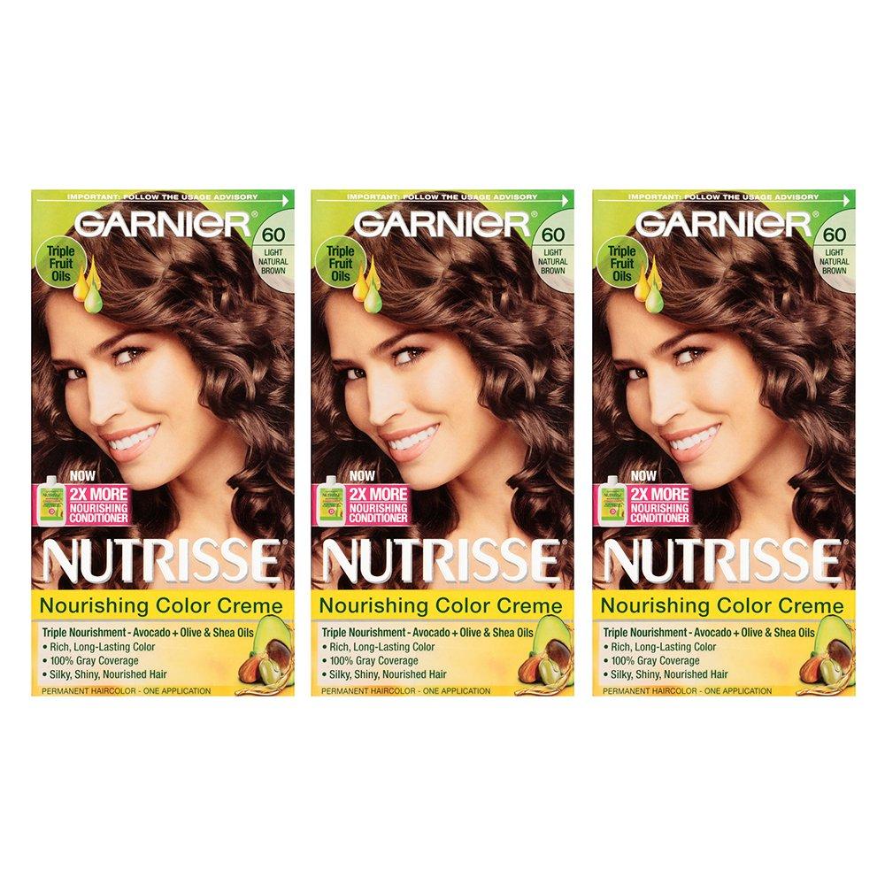 imageGarnier Hair Color Nutrisse Nourishing Creme 30 Darkest Brown Sweet Cola Permanent Hair Dye 2 Count Packaging May Vary60 Light Natural Brown Acorn