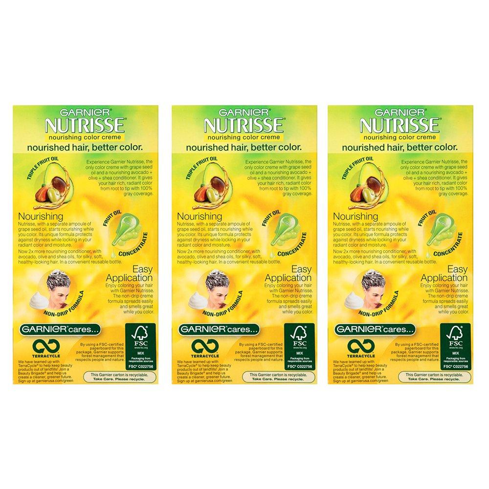 imageGarnier Hair Color Nutrisse Nourishing Creme 30 Darkest Brown Sweet Cola Permanent Hair Dye 2 Count Packaging May Vary60 Light Natural Brown Acorn