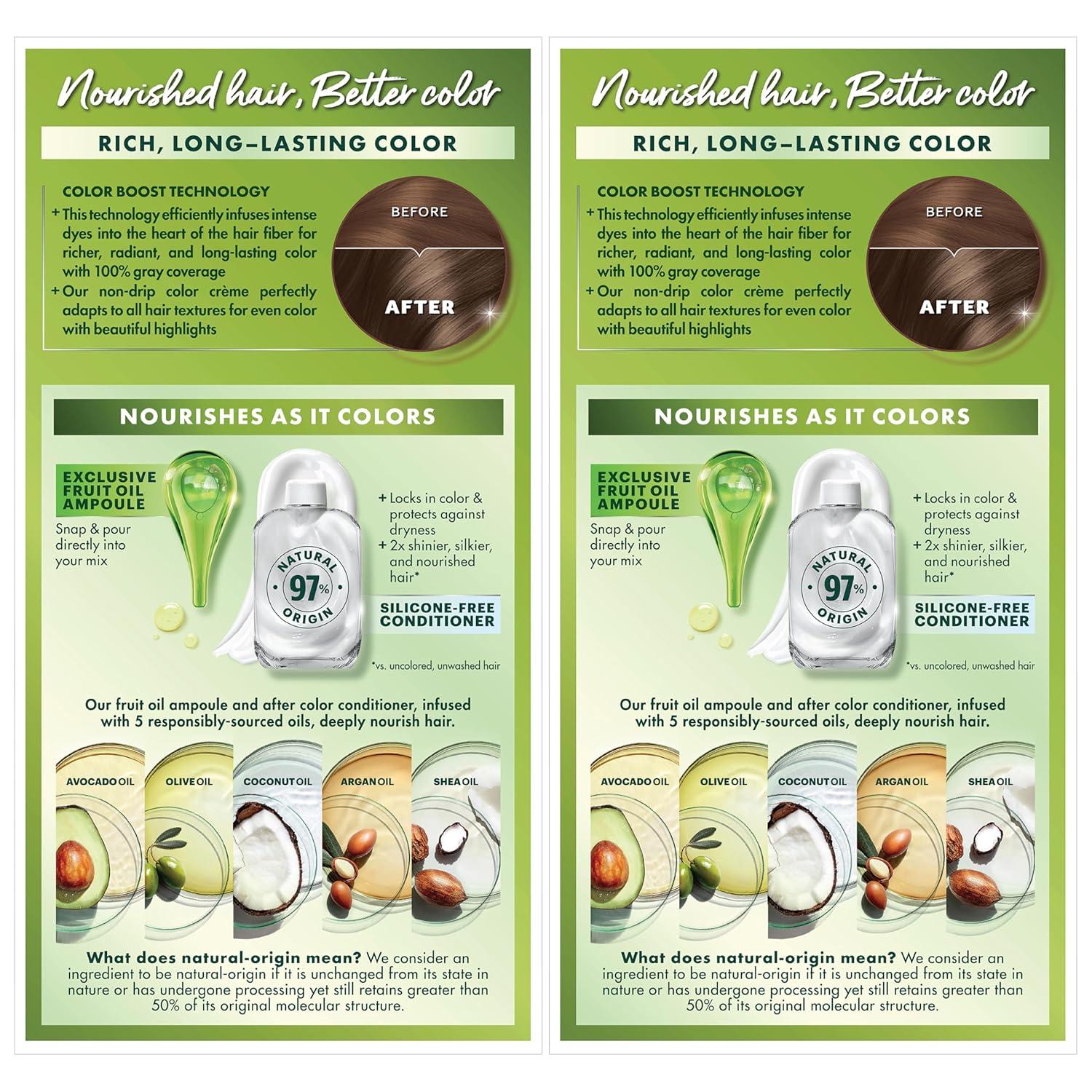 imageGarnier Hair Color Nutrisse Nourishing Creme 30 Darkest Brown Sweet Cola Permanent Hair Dye 2 Count Packaging May Vary60 Light Natural Brown Acorn