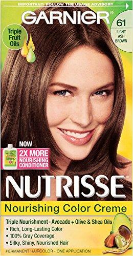 imageGarnier Hair Color Nutrisse Nourishing Creme 30 Darkest Brown Sweet Cola Permanent Hair Dye 2 Count Packaging May Vary61 Light Ash Brown Mochaccino