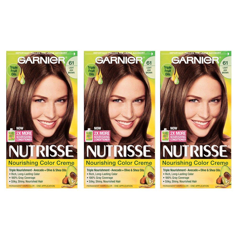 imageGarnier Hair Color Nutrisse Nourishing Creme 30 Darkest Brown Sweet Cola Permanent Hair Dye 2 Count Packaging May Vary61 Light Ash Brown Mochaccino