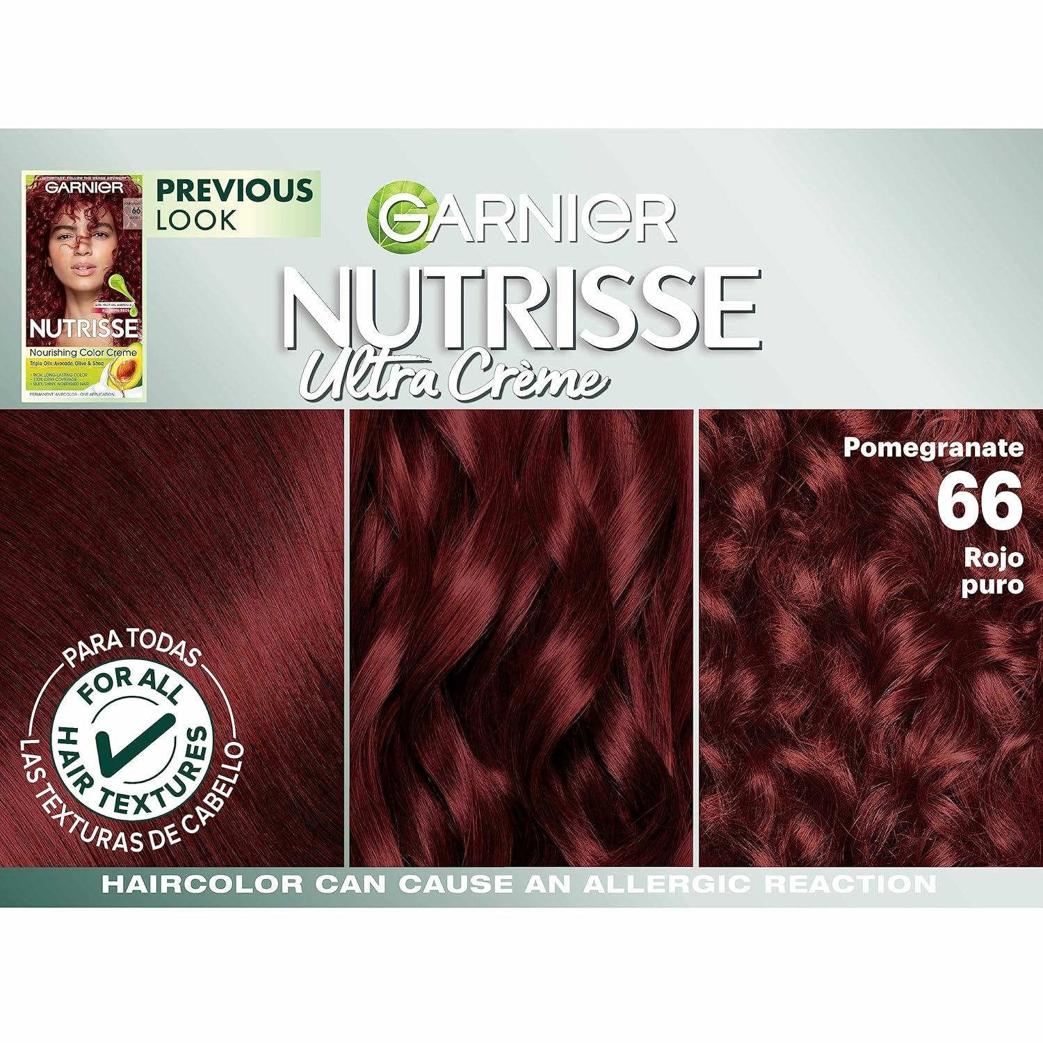 imageGarnier Hair Color Nutrisse Nourishing Creme 30 Darkest Brown Sweet Cola Permanent Hair Dye 2 Count Packaging May Vary66 True Red Pomegranate