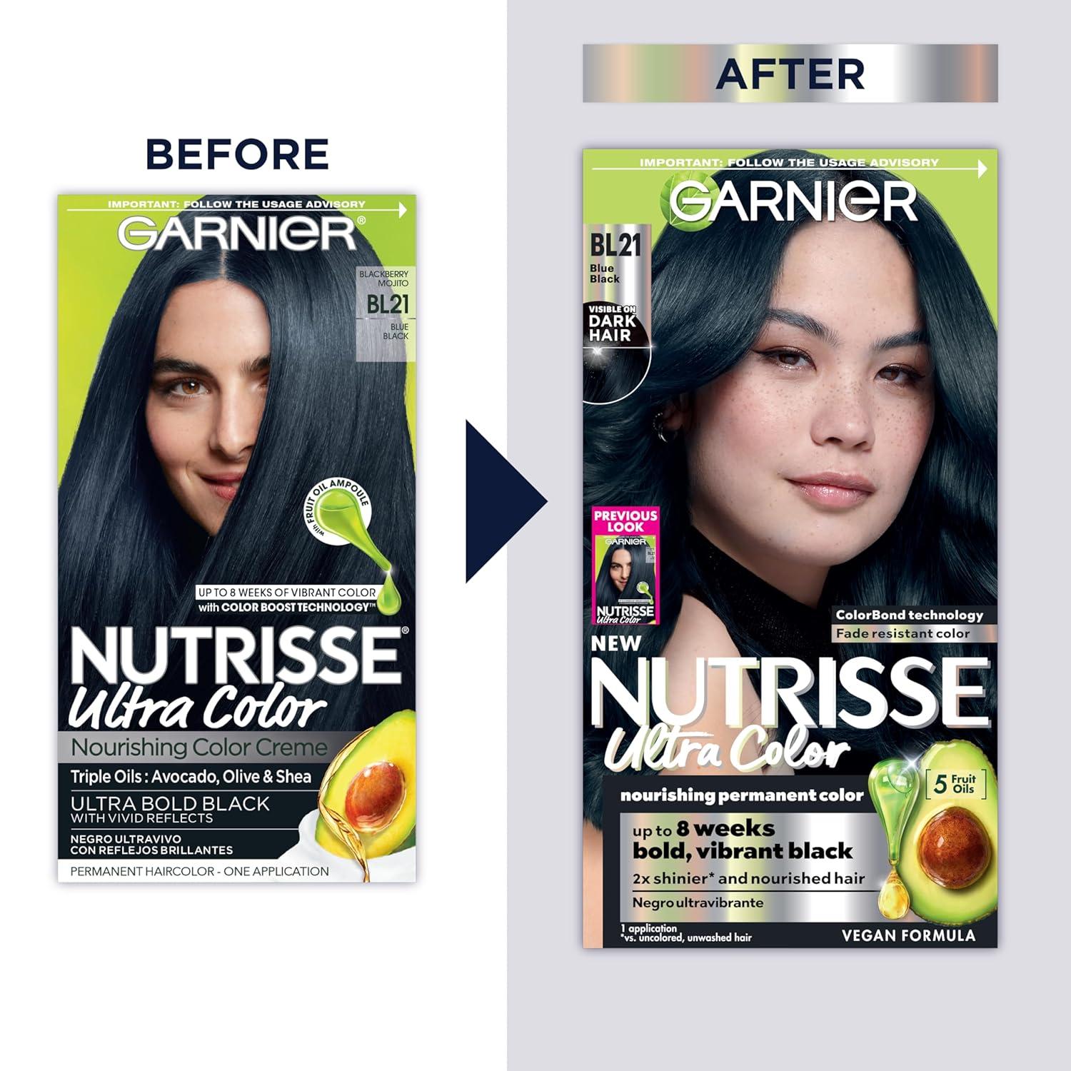 imageGarnier Hair Color Nutrisse Nourishing Creme 30 Darkest Brown Sweet Cola Permanent Hair Dye 2 Count Packaging May VaryBL21 Reflective Blue Black Blackberry Mojito