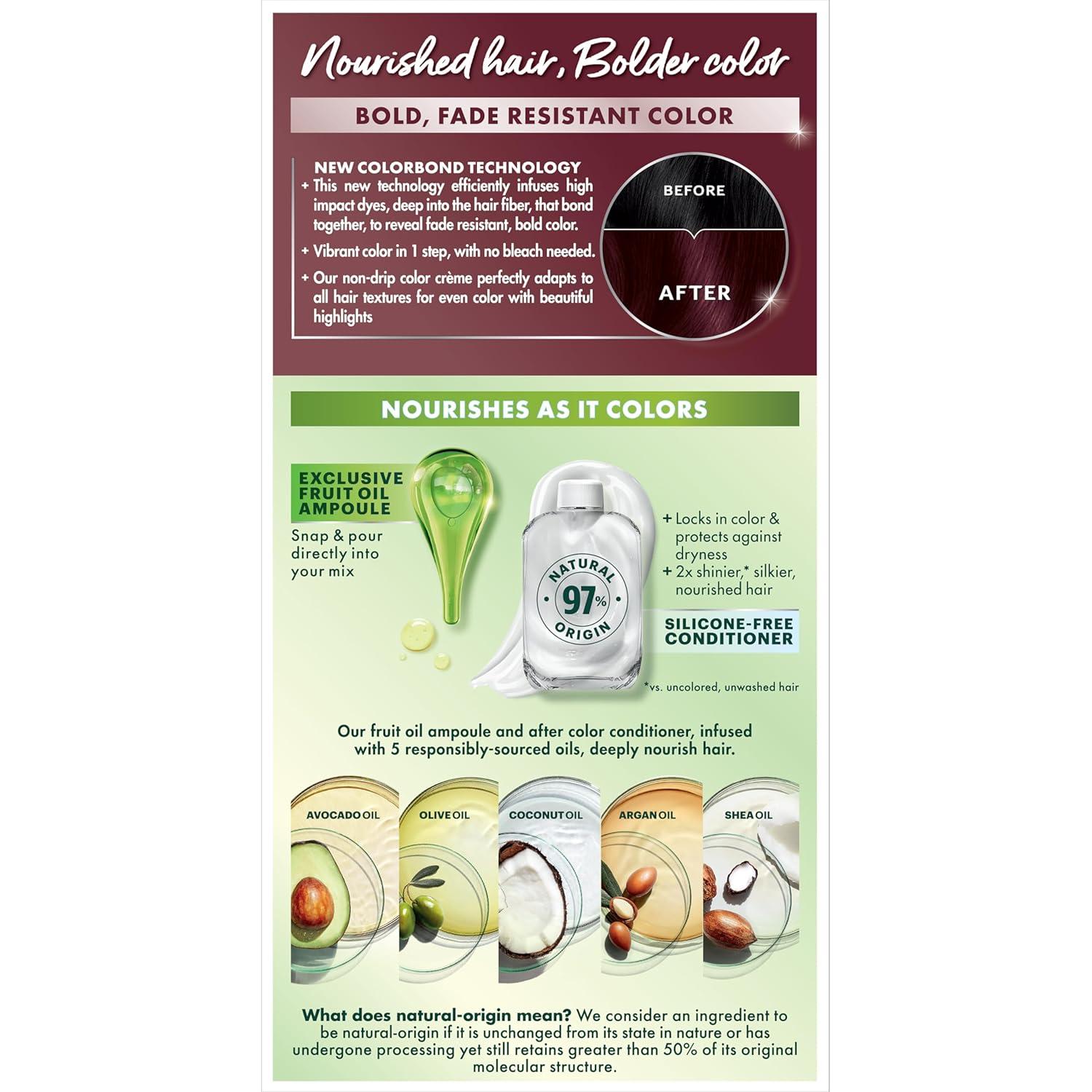 imageGarnier Hair Color Nutrisse Nourishing Creme 30 Darkest Brown Sweet Cola Permanent Hair Dye 2 Count Packaging May VaryBR3 Intense Burgundy Lotus Berry