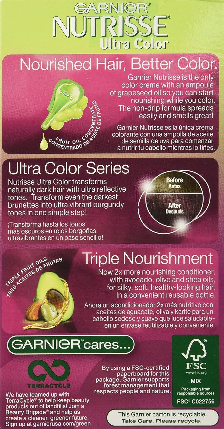 imageGarnier Hair Color Nutrisse Nourishing Creme 30 Darkest Brown Sweet Cola Permanent Hair Dye 2 Count Packaging May VaryBr3 Intense Burgundy