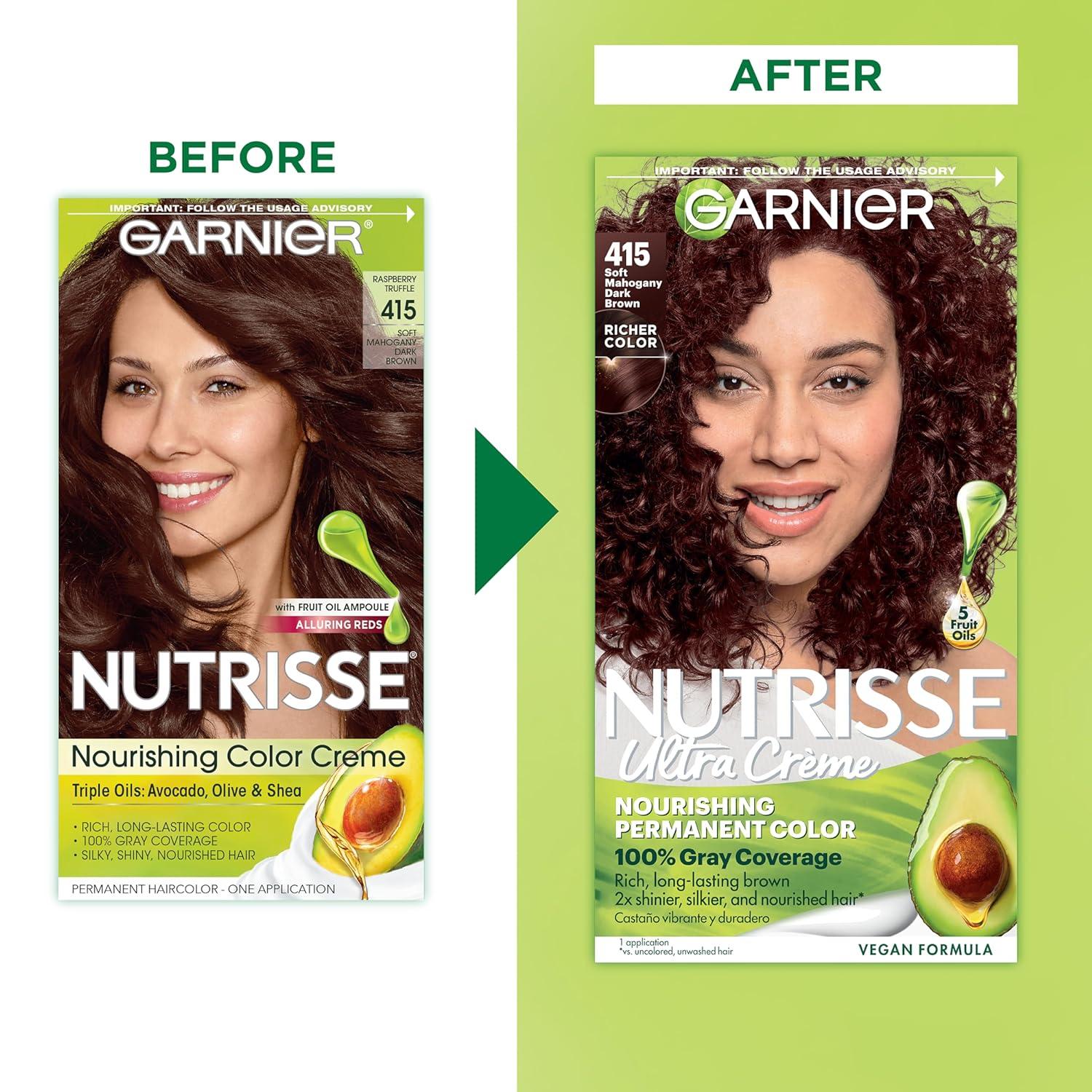 imageGarnier Hair Color Nutrisse Nourishing Creme 30 Darkest Brown Sweet Cola Permanent Hair Dye 2 Count Packaging May VaryCranberry