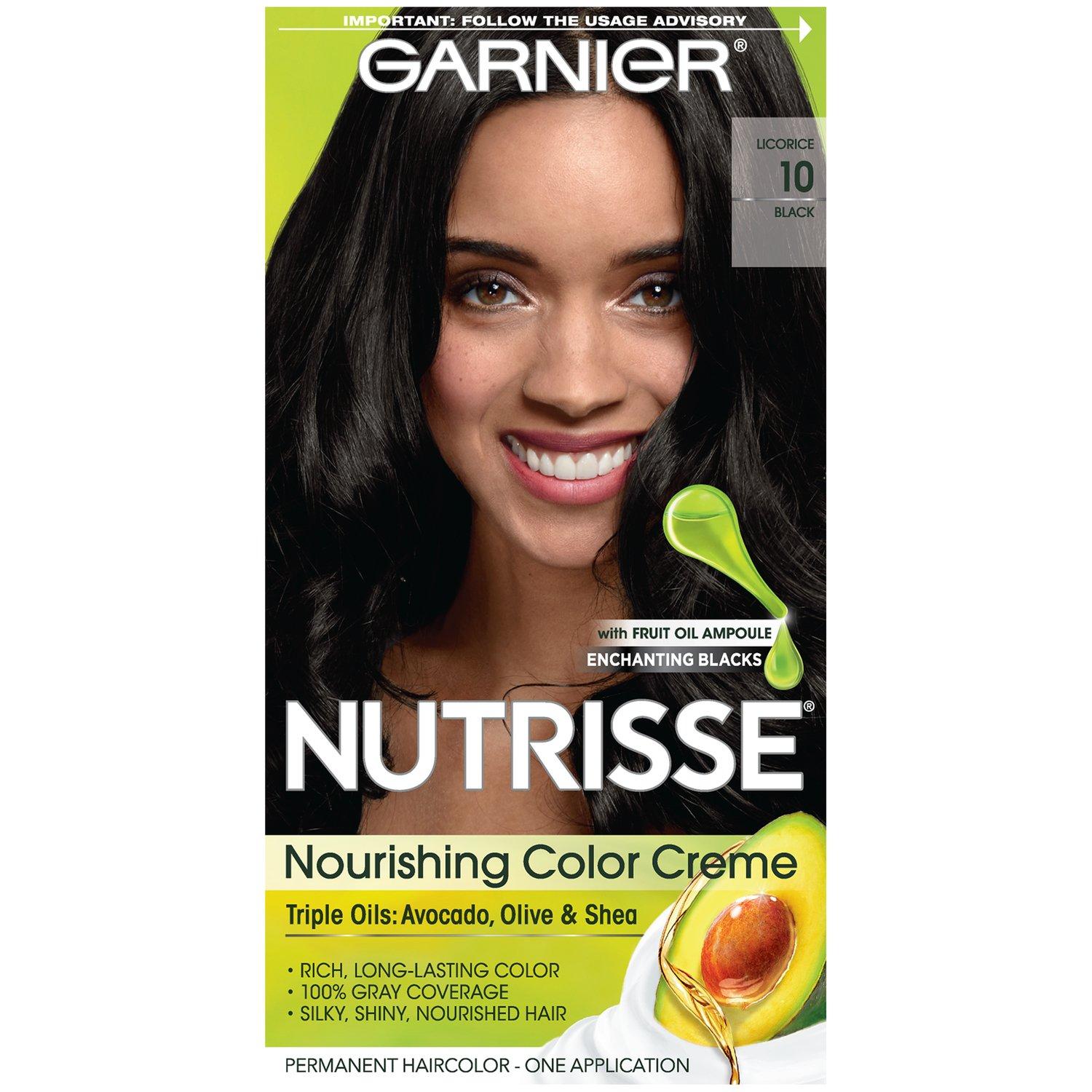 imageGarnier Hair Color Nutrisse Nourishing Creme 30 Darkest Brown Sweet Cola Permanent Hair Dye 2 Count Packaging May VaryGray