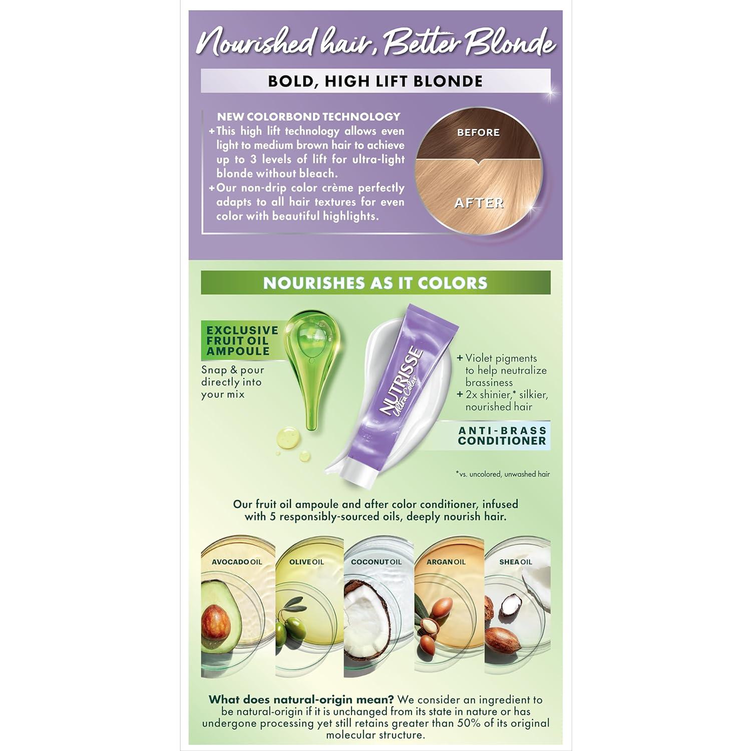 imageGarnier Hair Color Nutrisse Nourishing Creme 30 Darkest Brown Sweet Cola Permanent Hair Dye 2 Count Packaging May VaryLB2 Ultra Light Natural Blonde Pina Colada