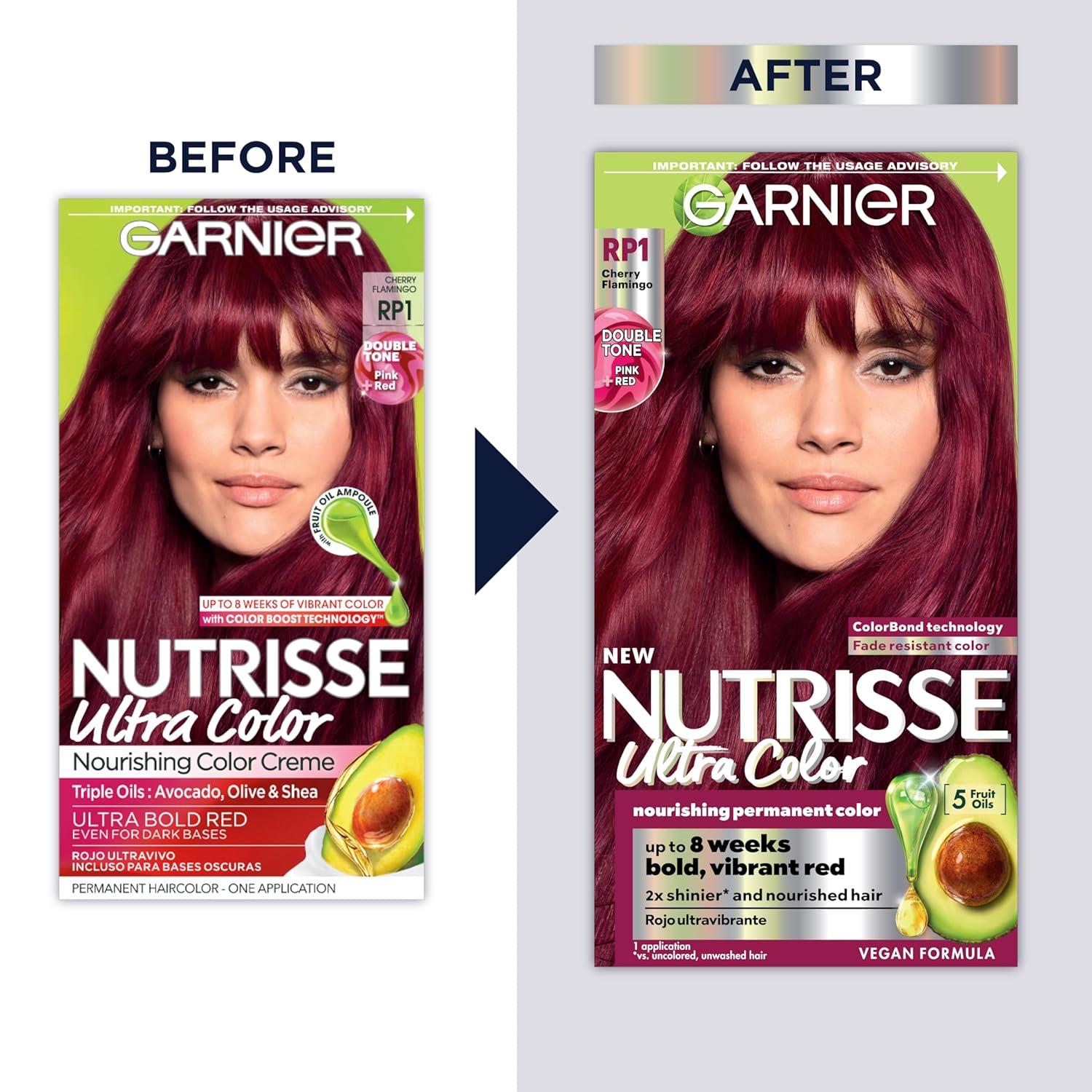 imageGarnier Hair Color Nutrisse Nourishing Creme 30 Darkest Brown Sweet Cola Permanent Hair Dye 2 Count Packaging May VaryRP1 Pink Red Cherry Flamingo